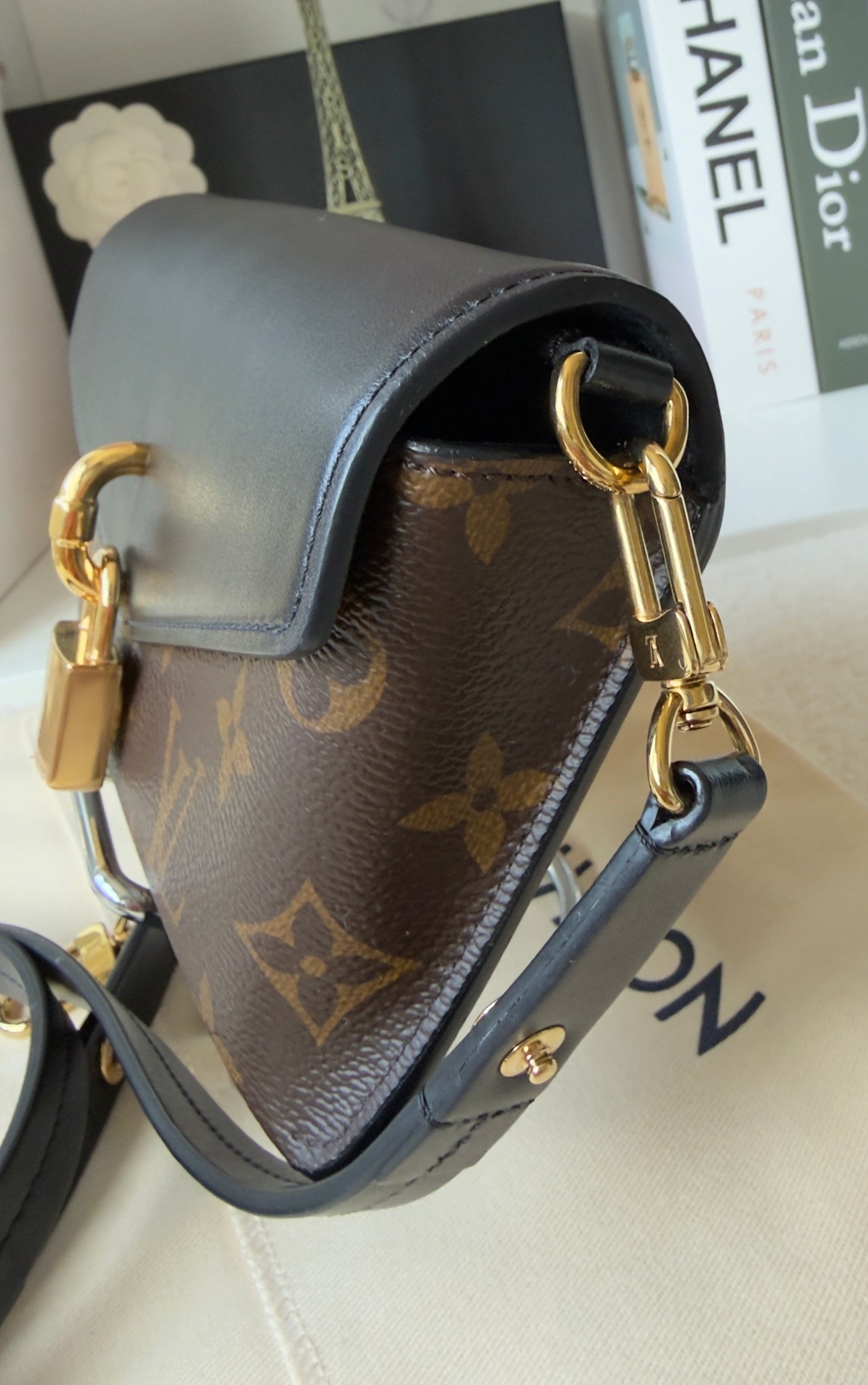Padlock on Strap Handbag Monogram Canvas and Leather