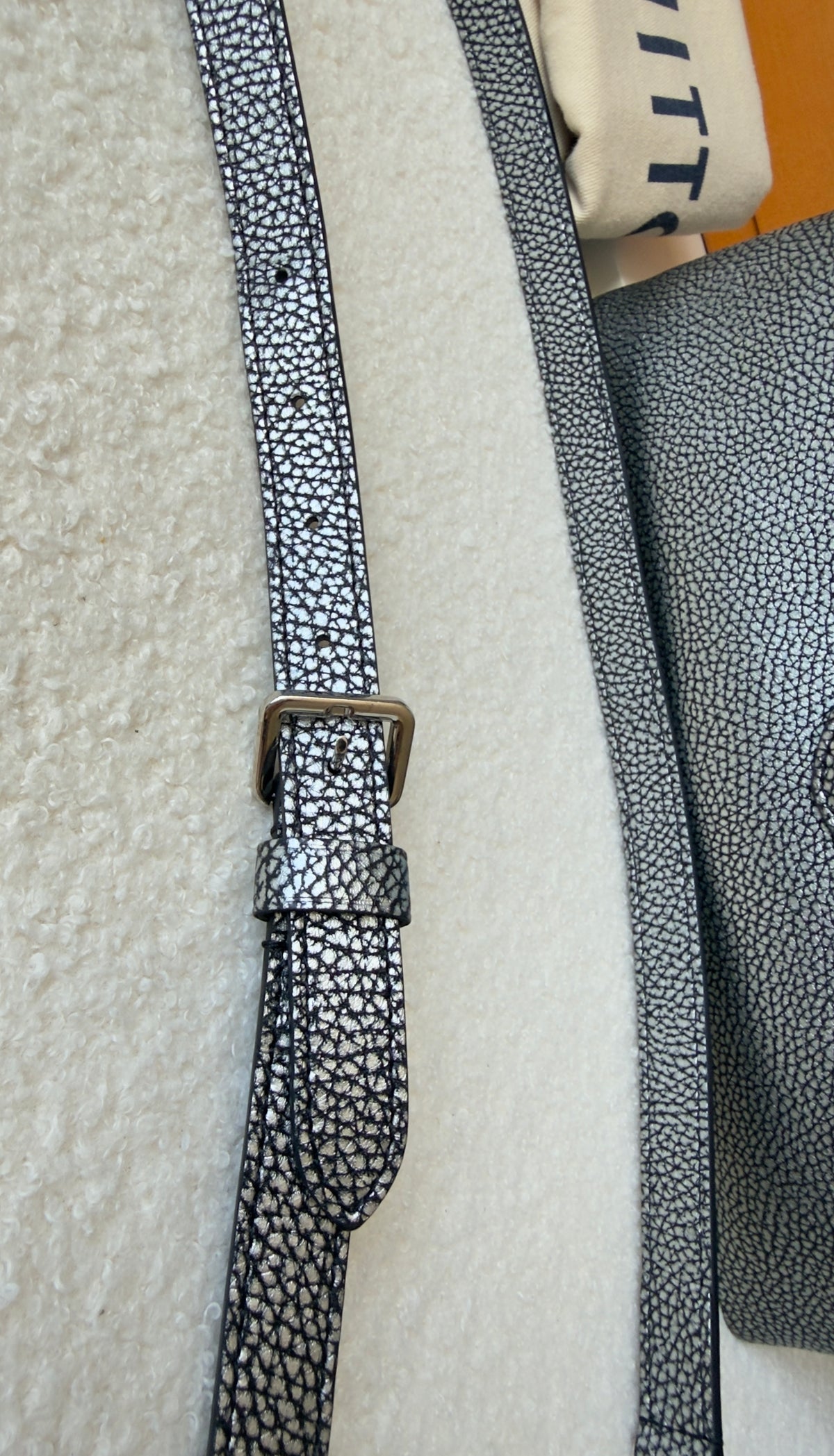 Capucines PM Chrome Taurillon Metallic Leather Crossbody Bag Silver