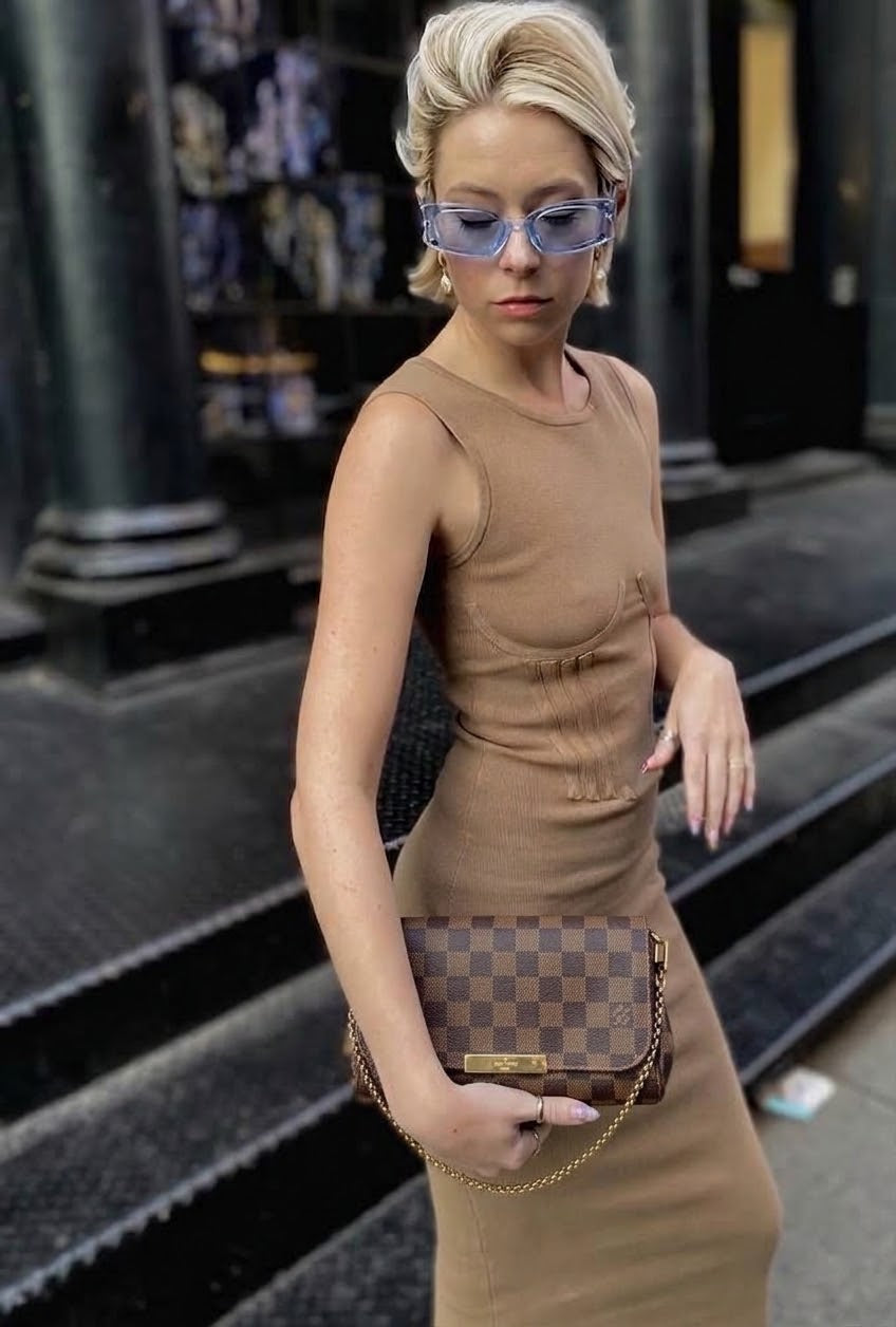 FAVORITE PM DAMIER EBENE CLUTCH/CROSSBODY BAG
