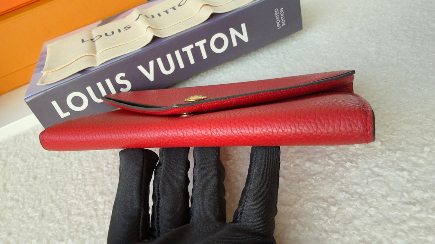 DOUBLE V RED/RUBIS CALFSKIN WALLET