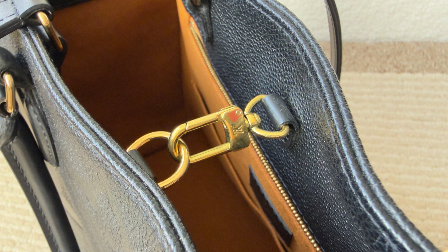 ONTHEGO GM BLACK EMPREINTE BAG