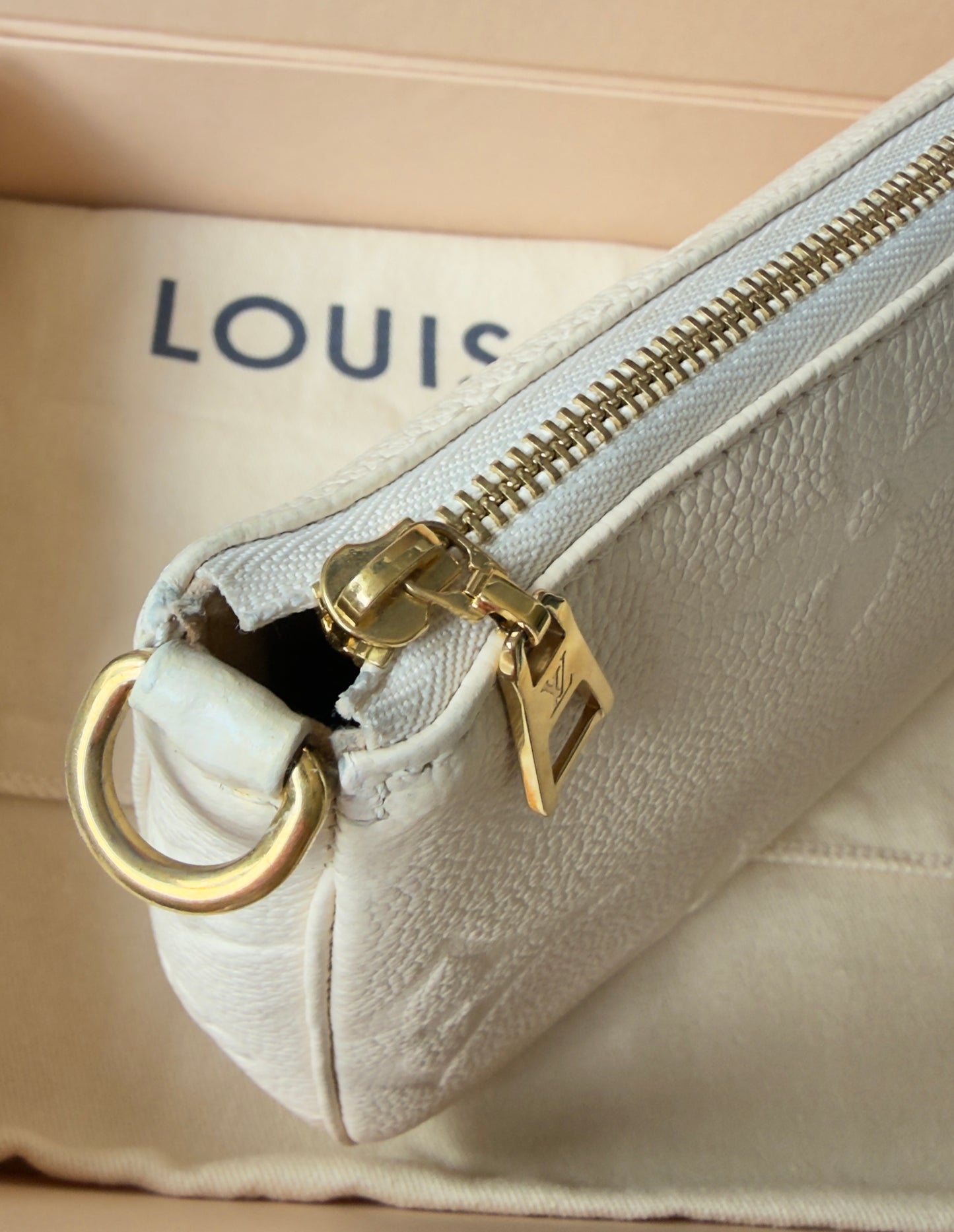 Multi Pochette Accessories Cream Monogram Empreinte Leather