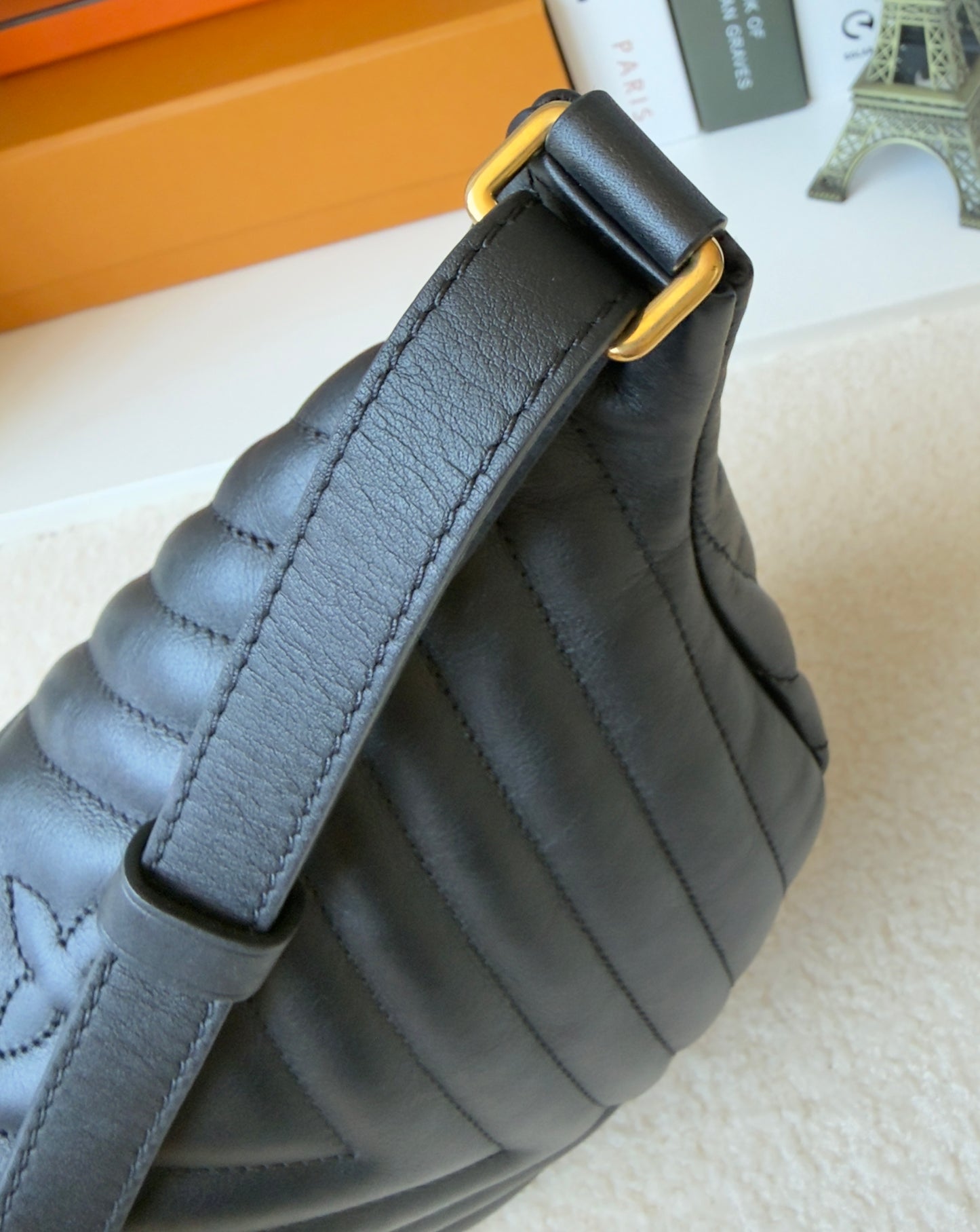 NEW WAVE BUMBAG BLACK CALFSKIN BAG