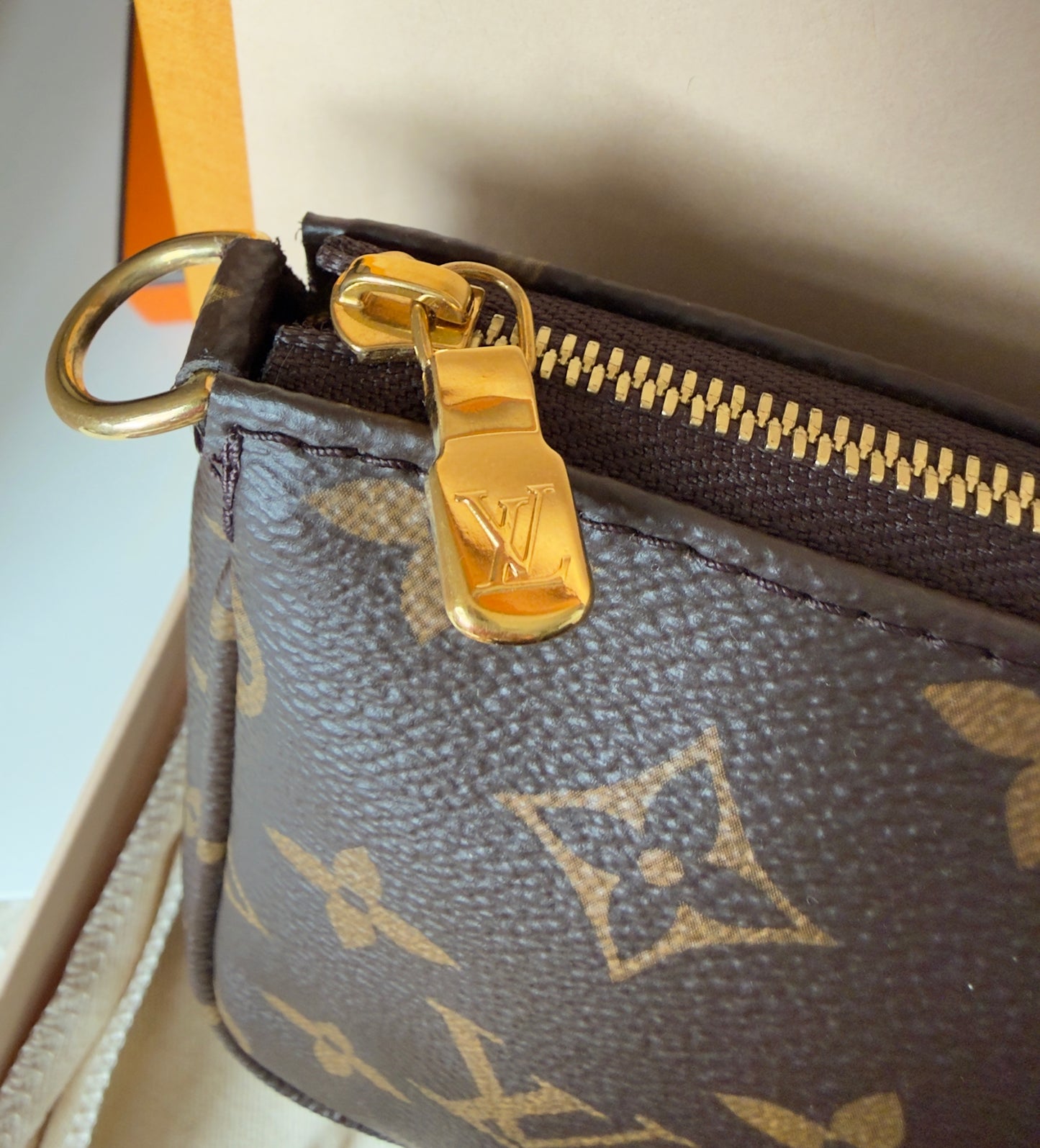 LIKE NEW MULTI POCHETTE ACCESSORIES KHAKI MONOGRAM