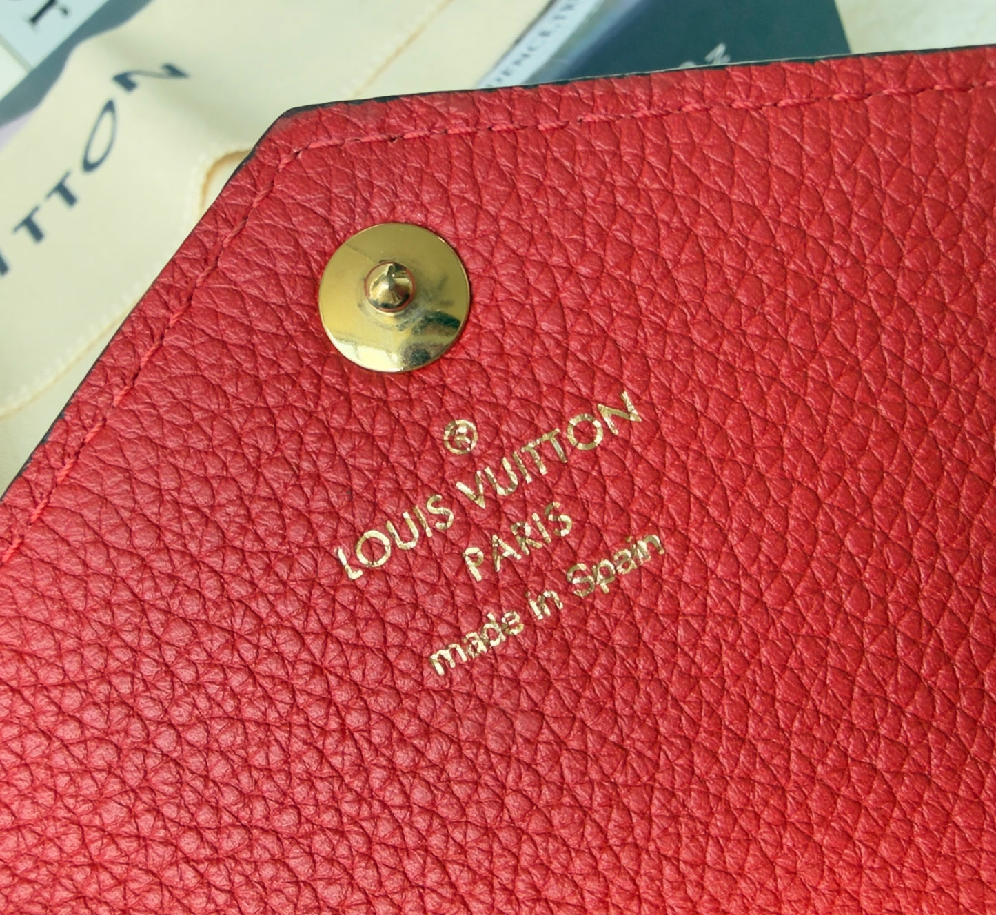DOUBLE V RED/RUBIS CALFSKIN WALLET