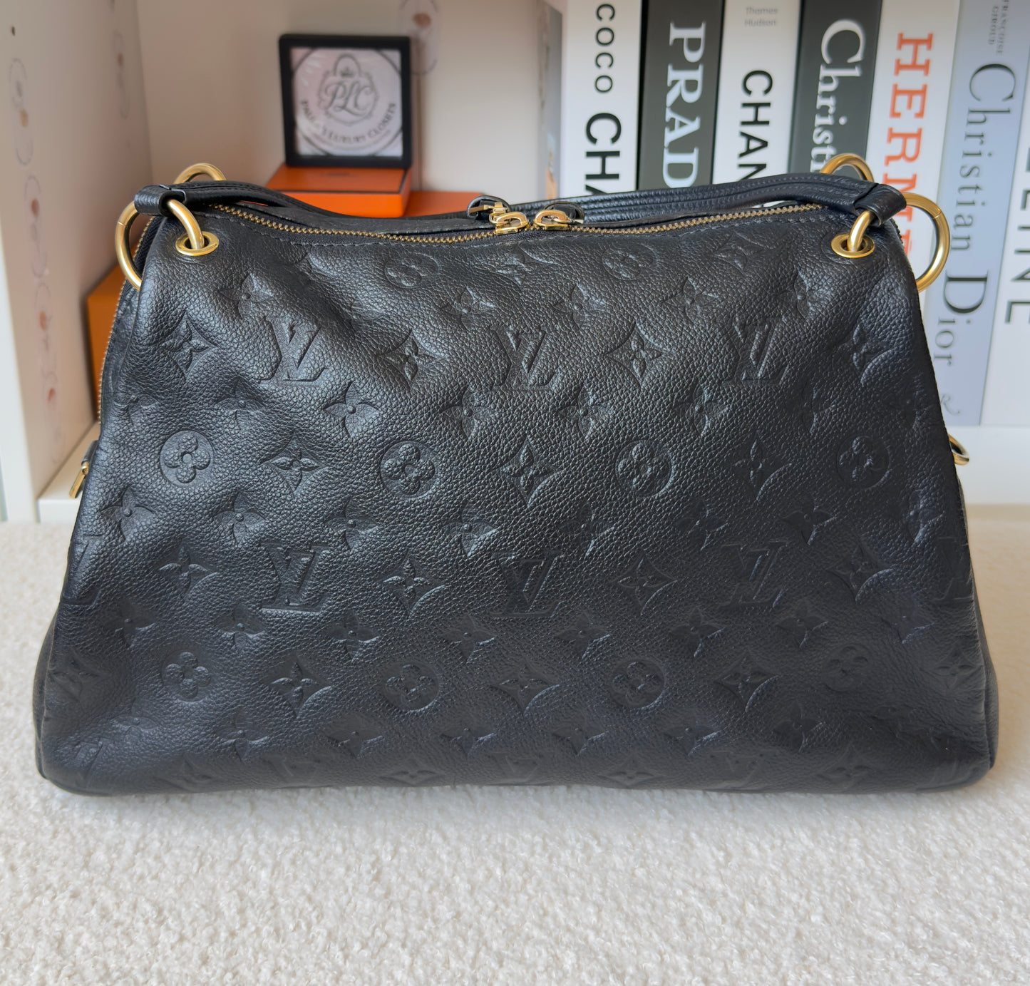 PONTHIEU PM NOIR/BLACK EMPREINTE BAG