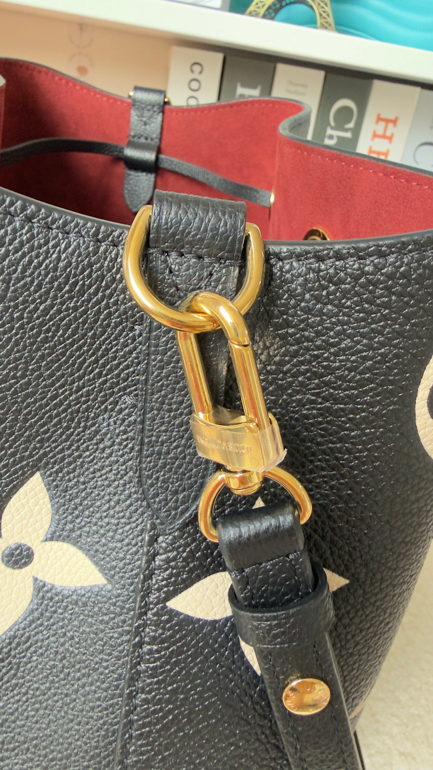 NEONOE MM BLACK/BEIGE EMPREINTE BAG