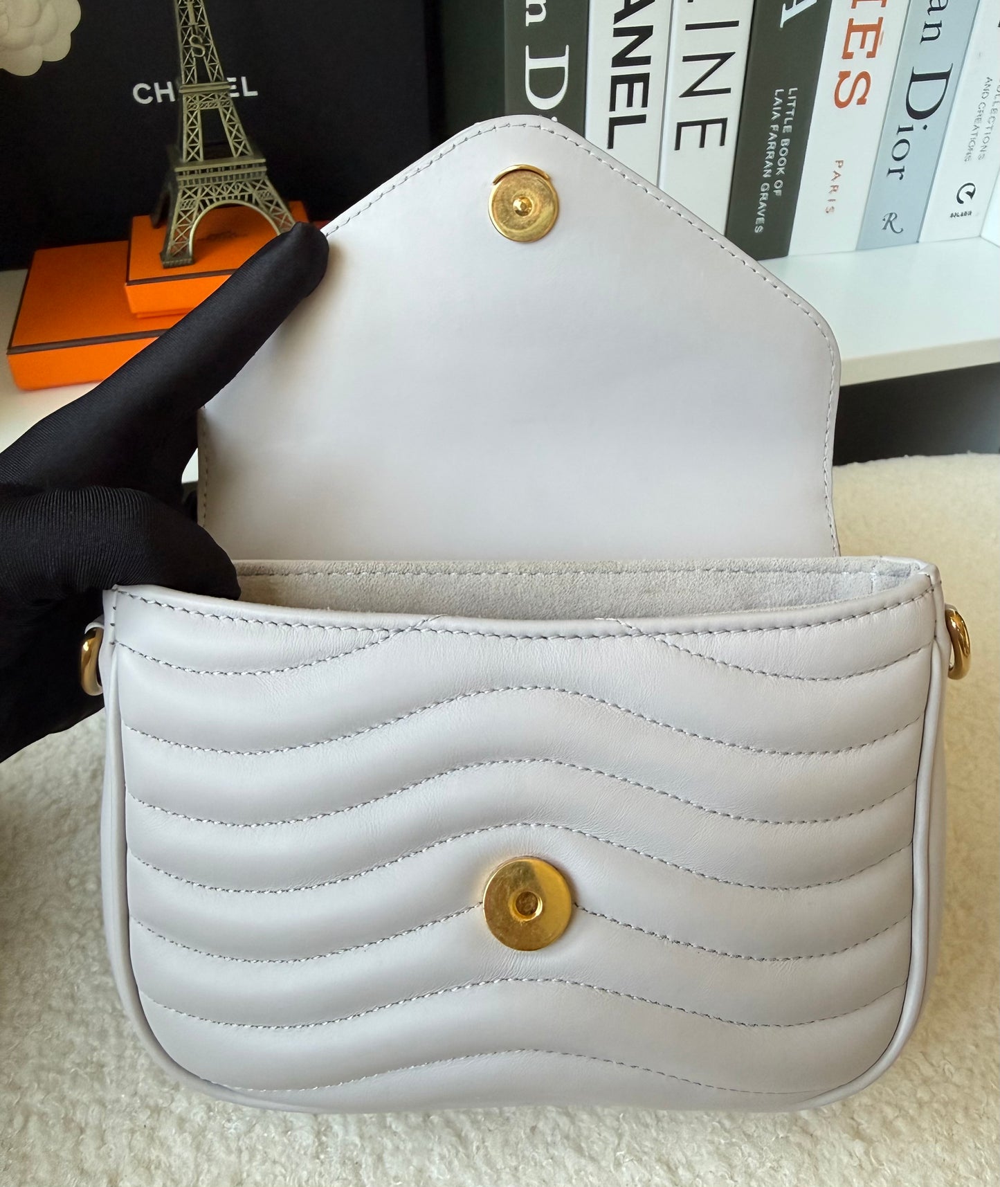 Calfskin New Wave Multi Pochette Brume/Gray