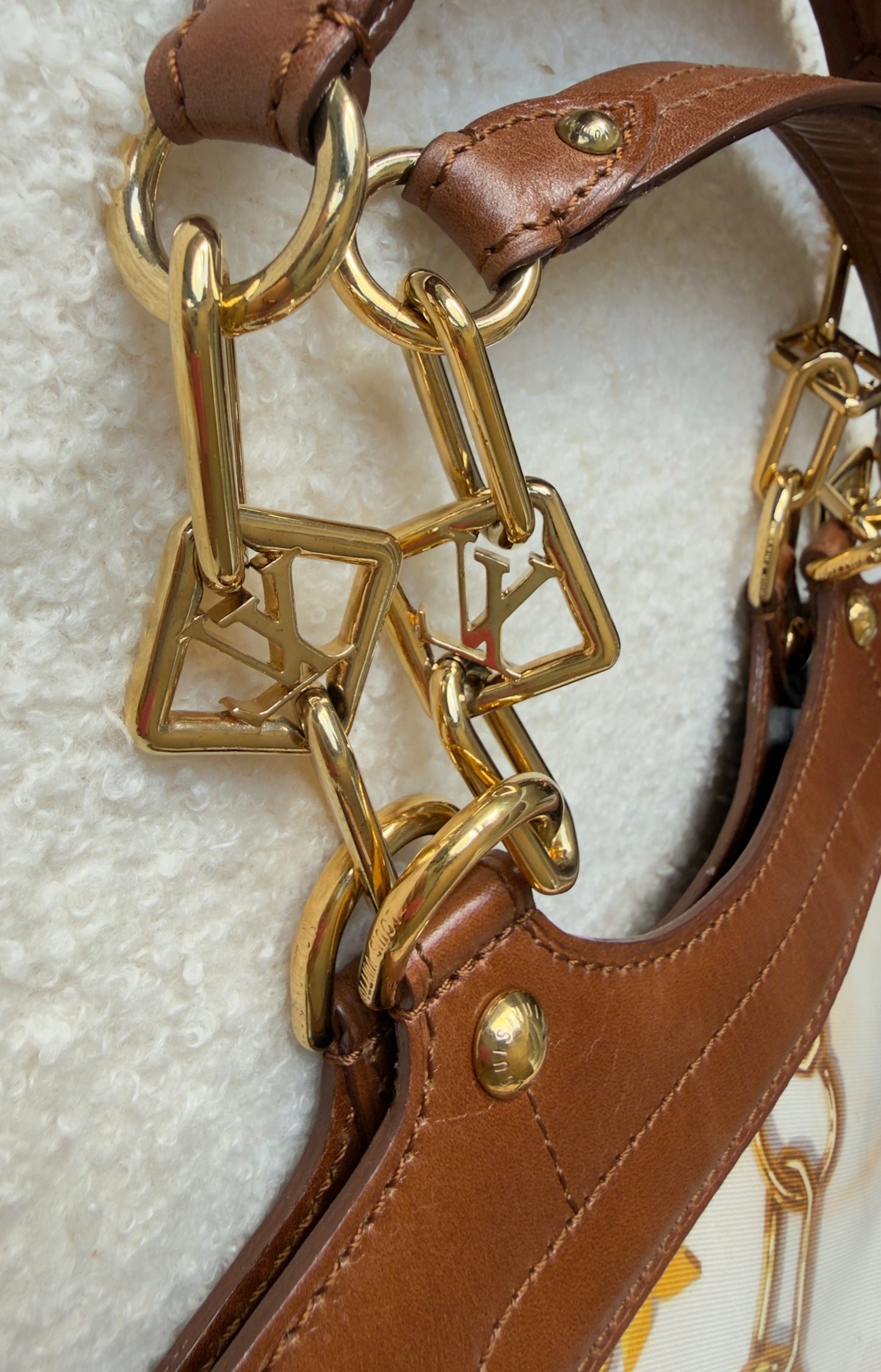Limited Edition White Monogram Cabas Charms Bag