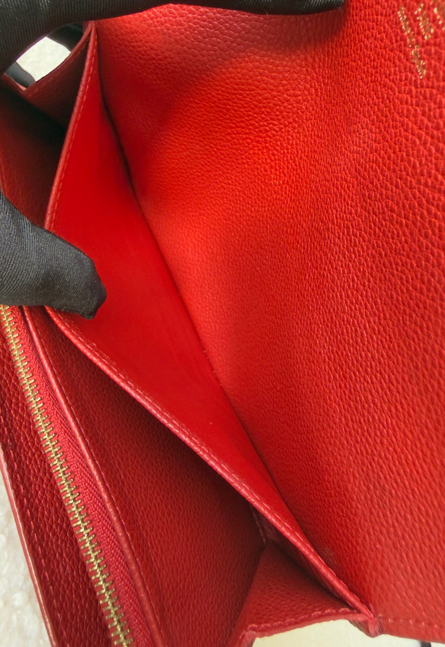 JUNOT BRAIDED RED EMPREINTE SARAH WALLET