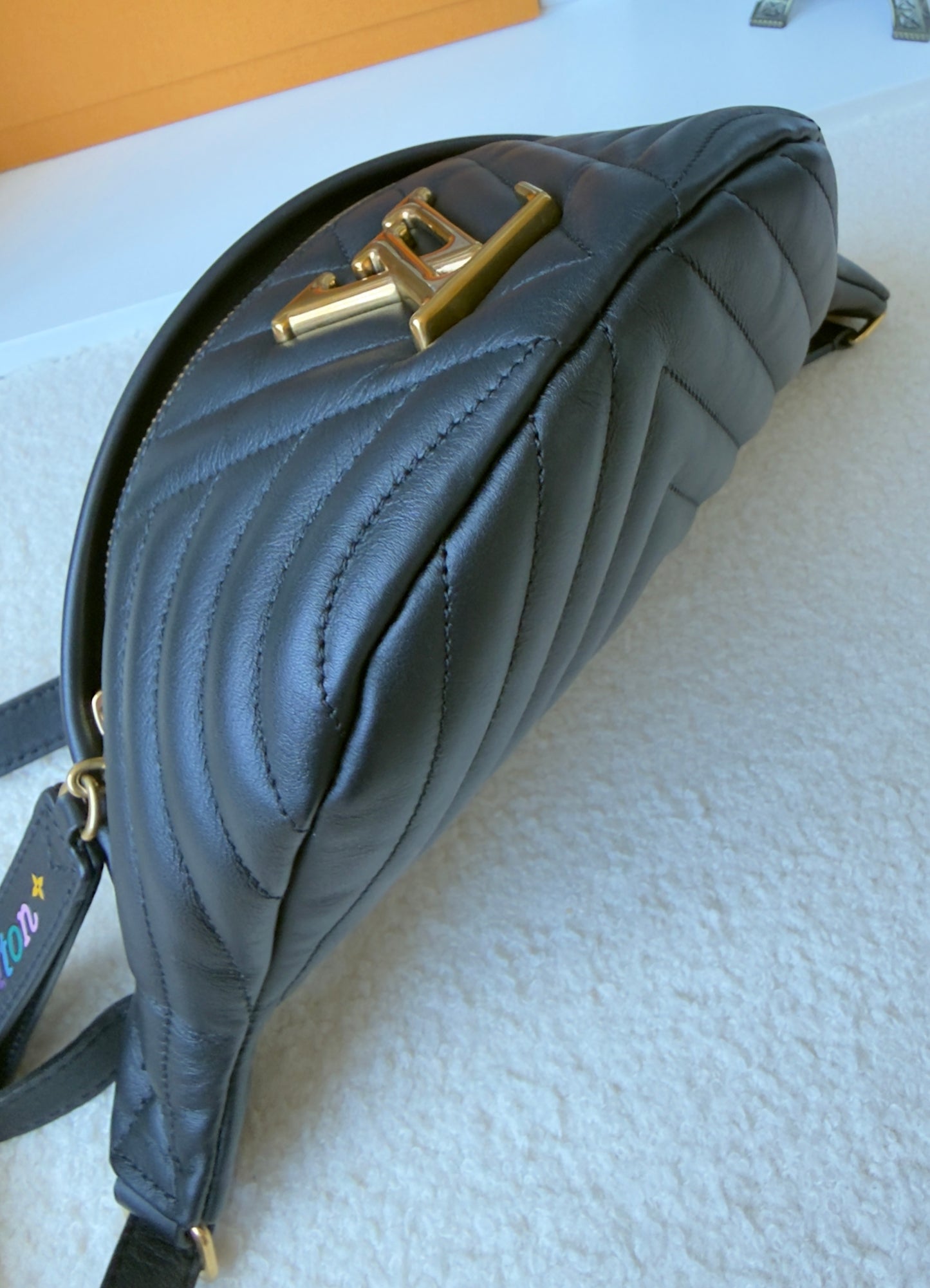 NEW WAVE BUMBAG BLACK CALFSKIN BAG