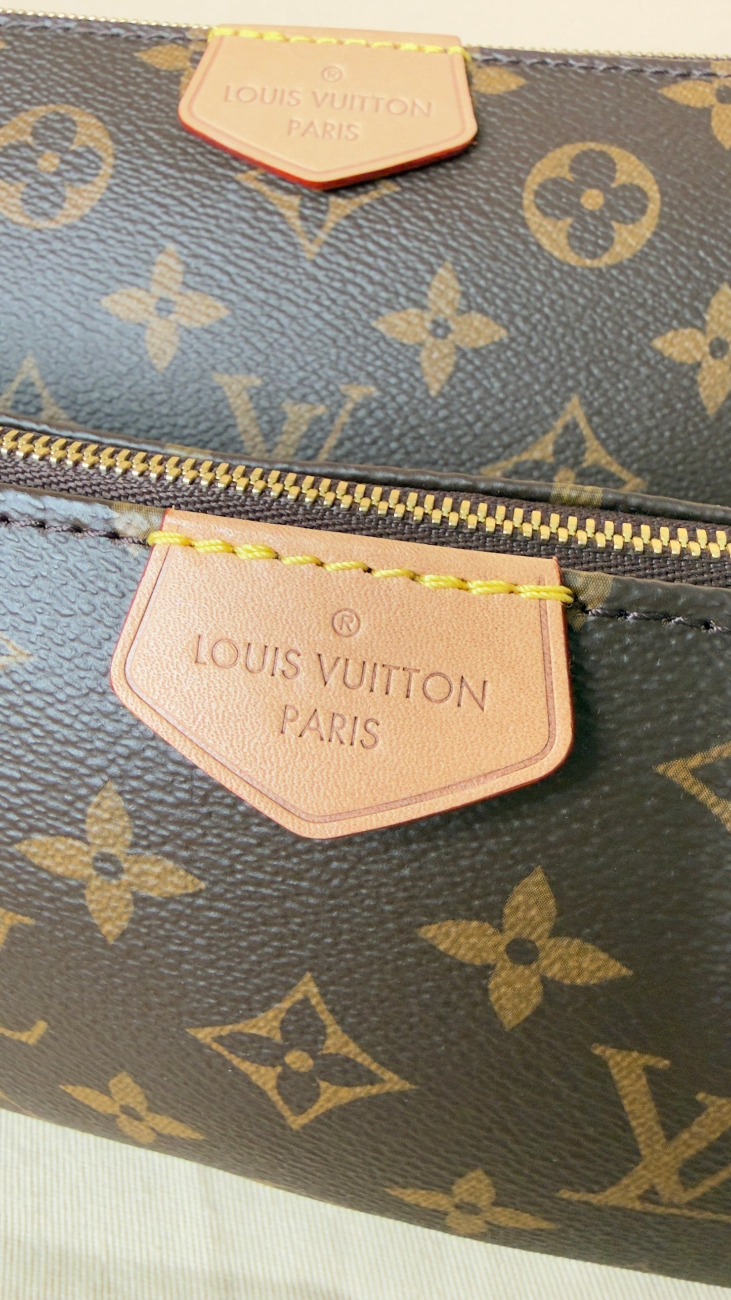 LIKE NEW MULTI POCHETTE ACCESSORIES KHAKI MONOGRAM
