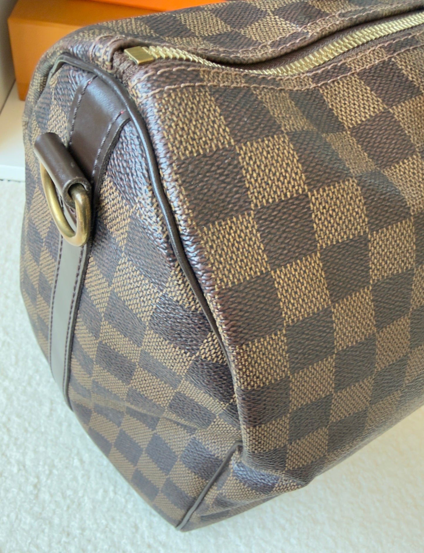 SPEEDY 35 BANDOULIER DAMIER EBENE BAG