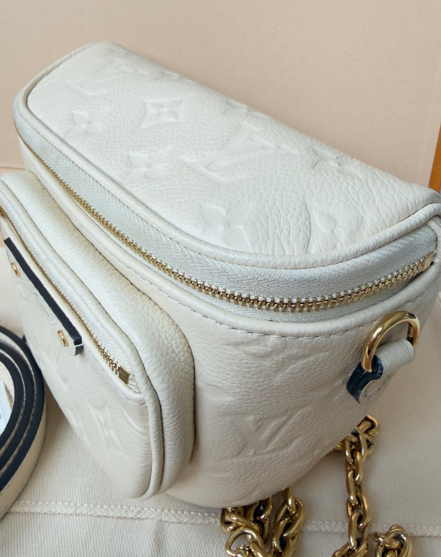 Mini Monogram Empreinte Leather Cream Bumbag