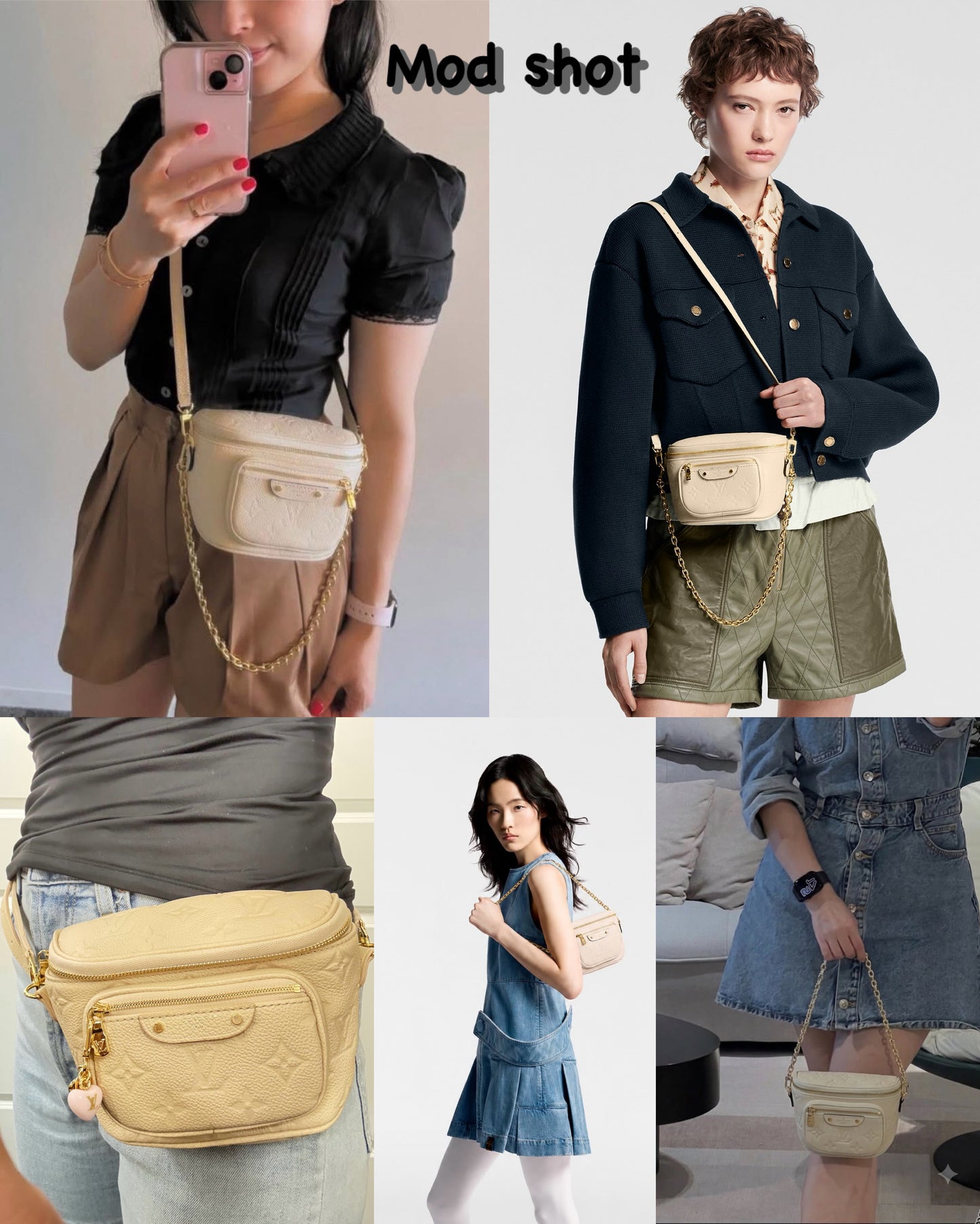 Mini Monogram Empreinte Leather Cream Bumbag