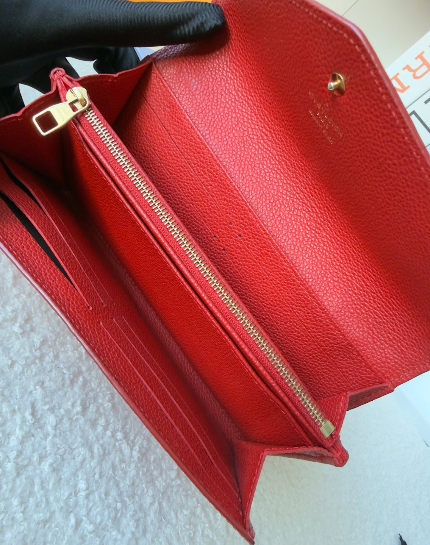 JUNOT BRAIDED RED EMPREINTE SARAH WALLET