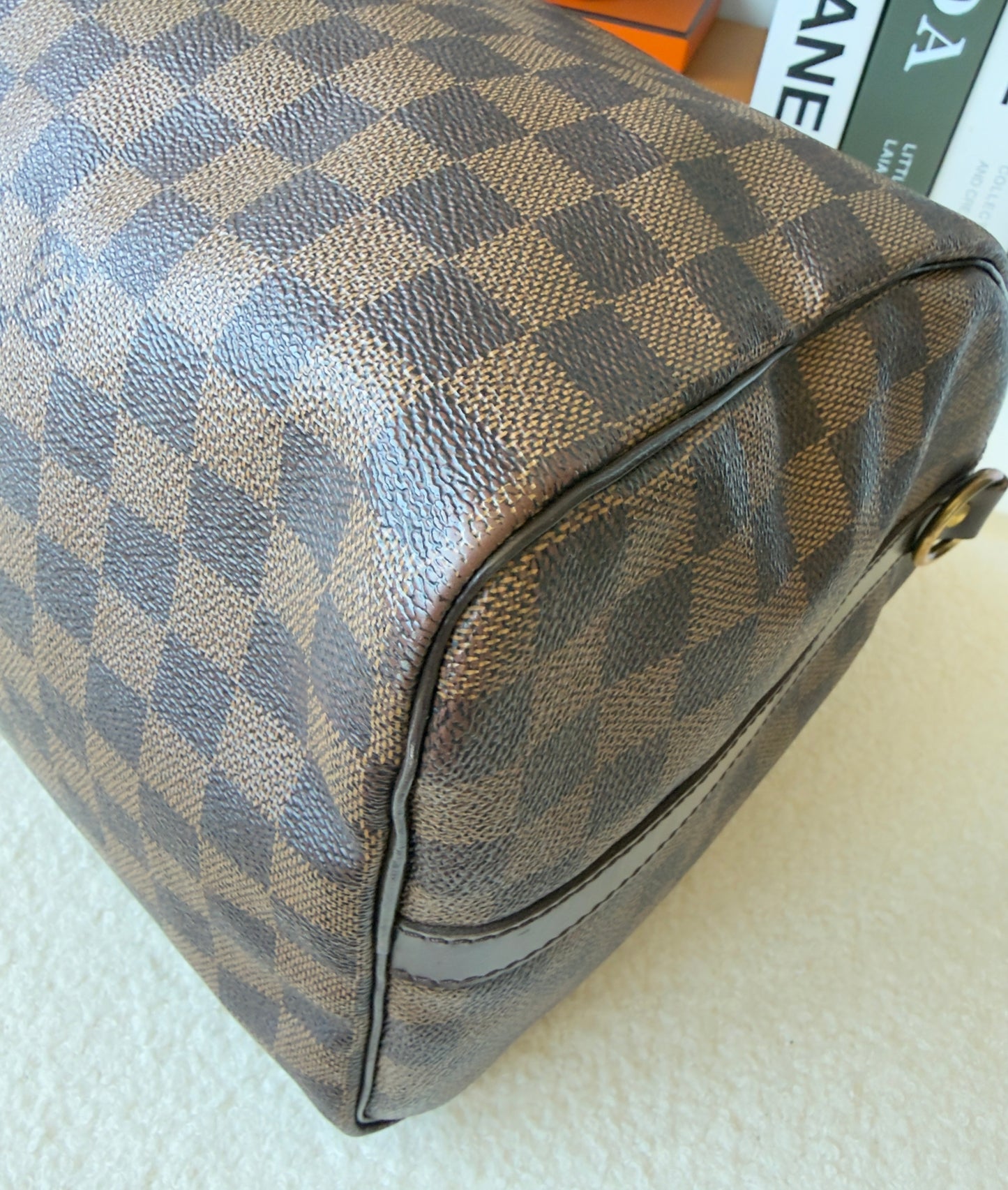 SPEEDY 35 BANDOULIER DAMIER EBENE BAG