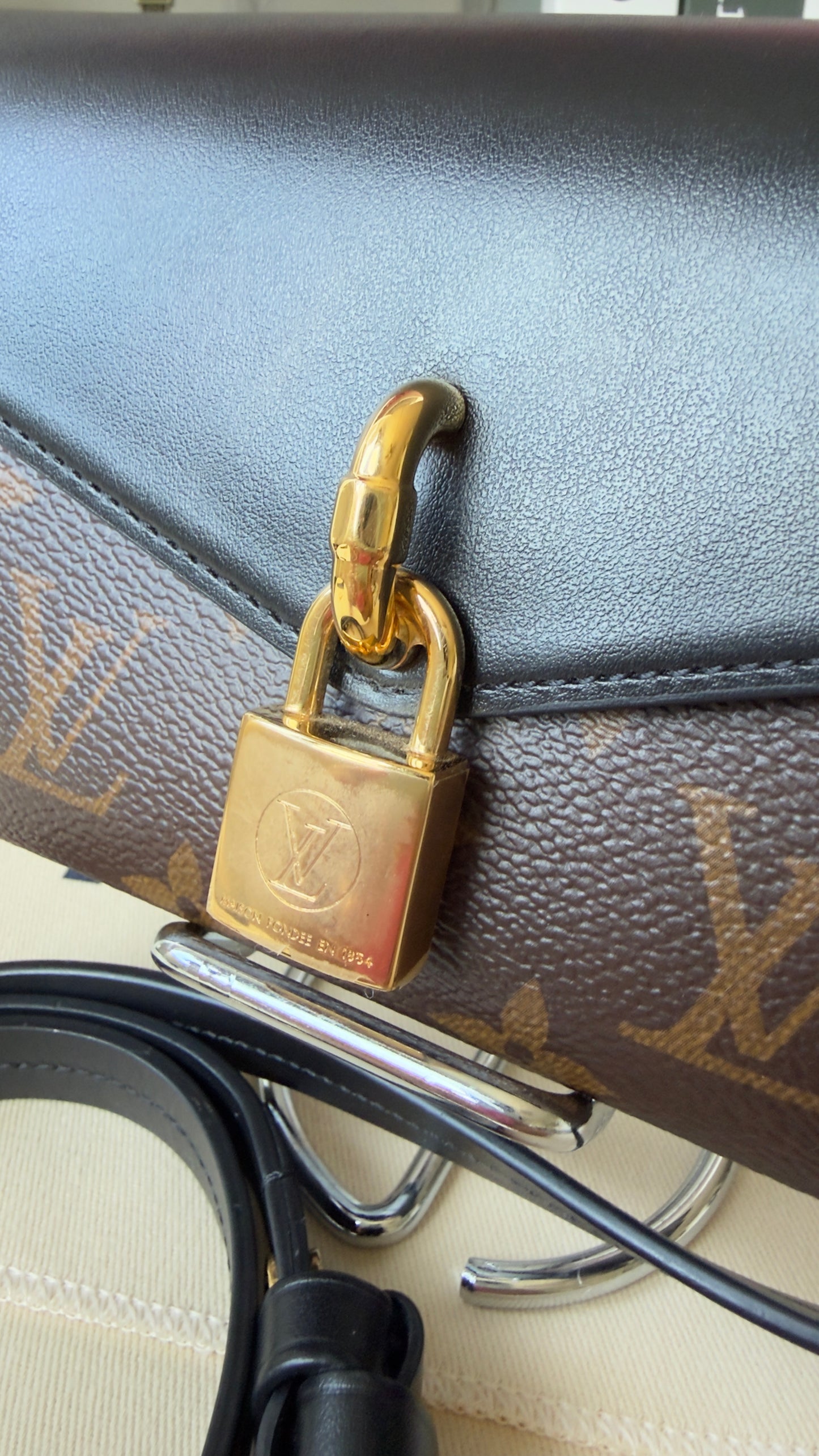 Padlock on Strap Handbag Monogram Canvas and Leather