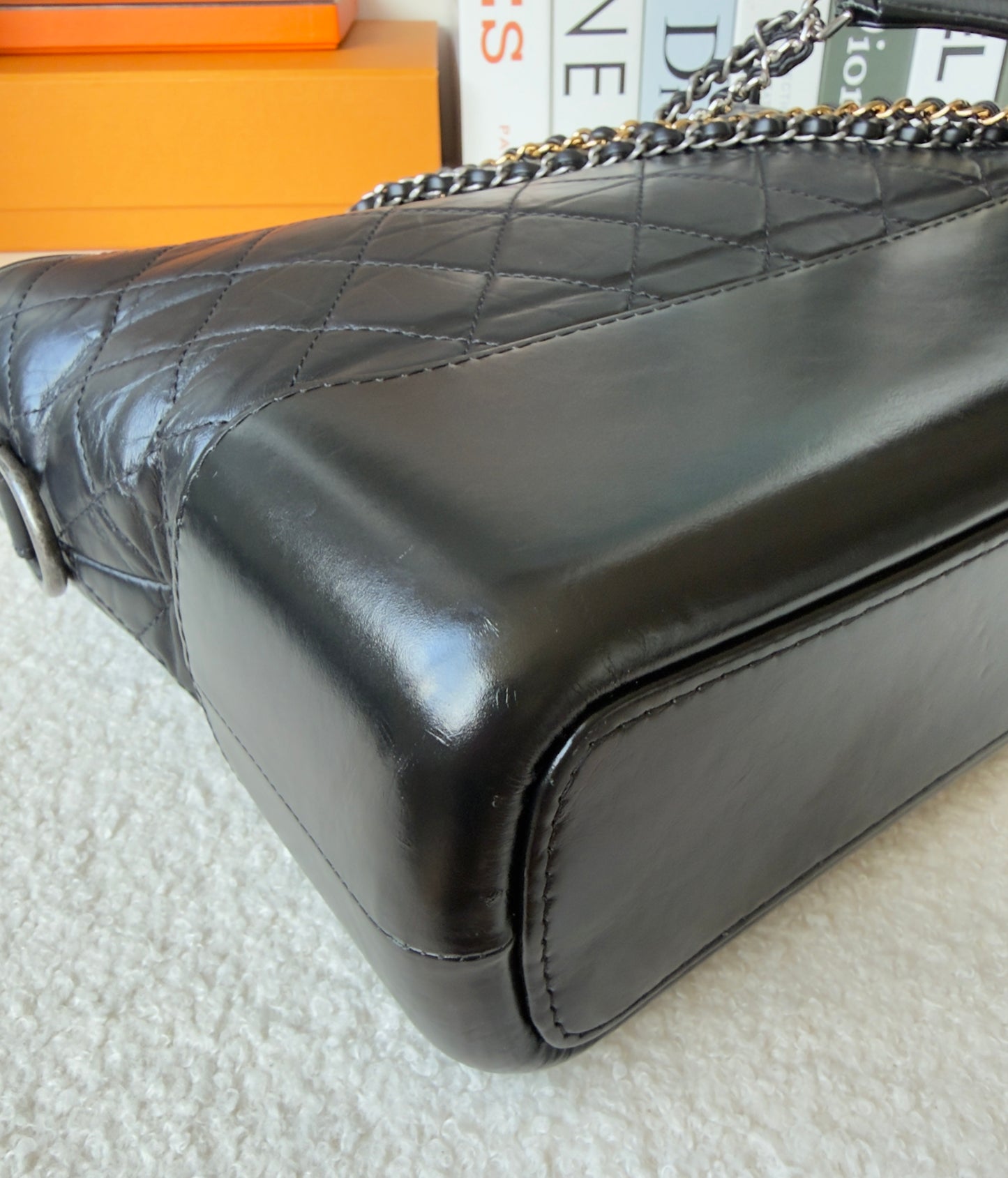 Chanel Black Calfskin Leather Medium Gabrielle Hobo Bag