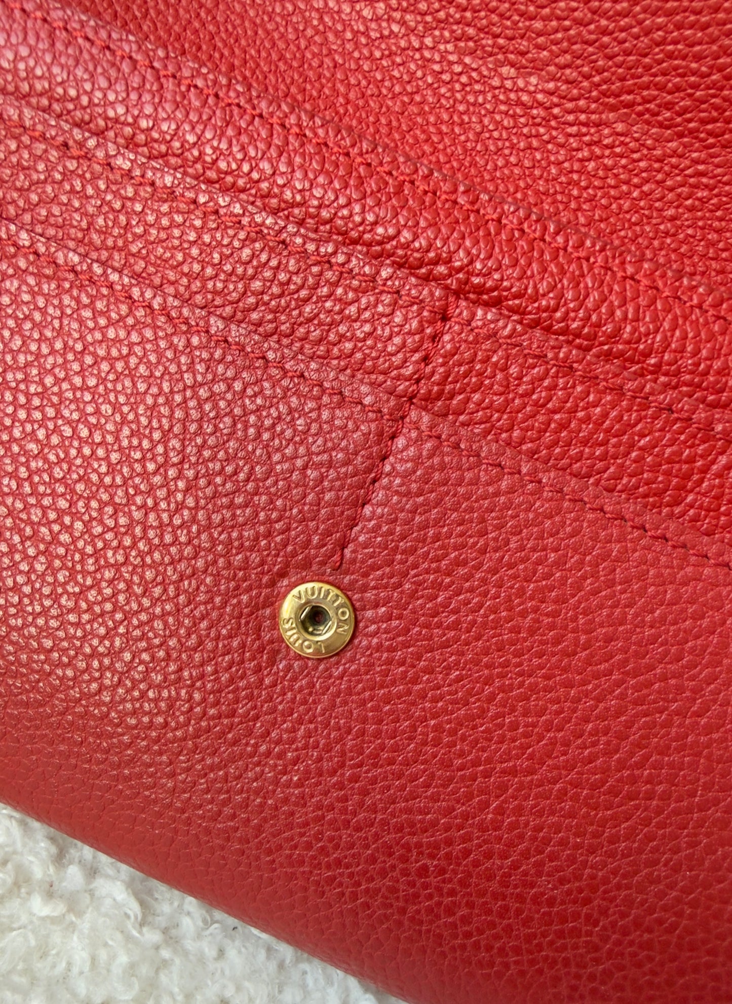 JUNOT BRAIDED RED EMPREINTE SARAH WALLET