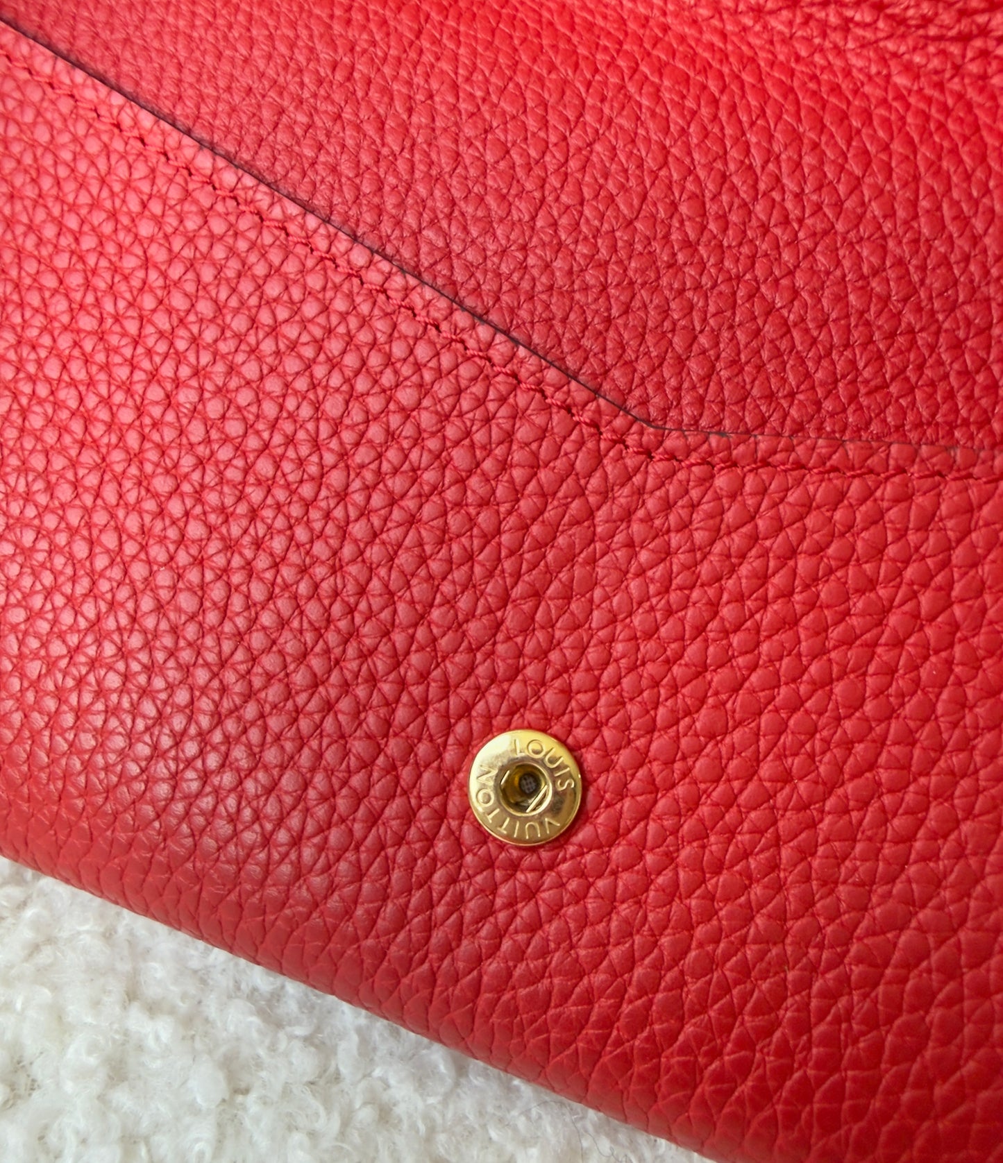 DOUBLE V RED/RUBIS CALFSKIN WALLET