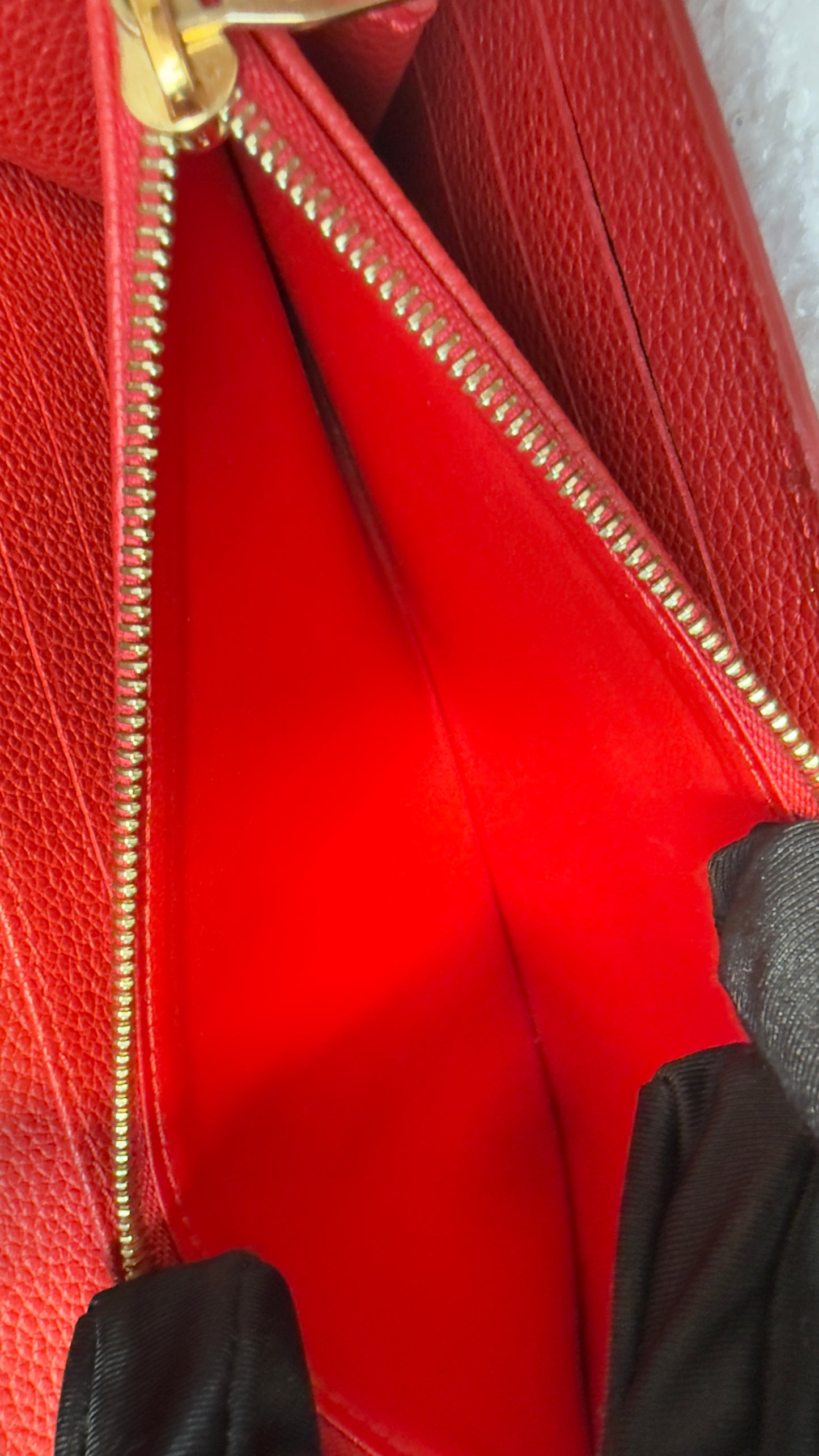 JUNOT BRAIDED RED EMPREINTE SARAH WALLET