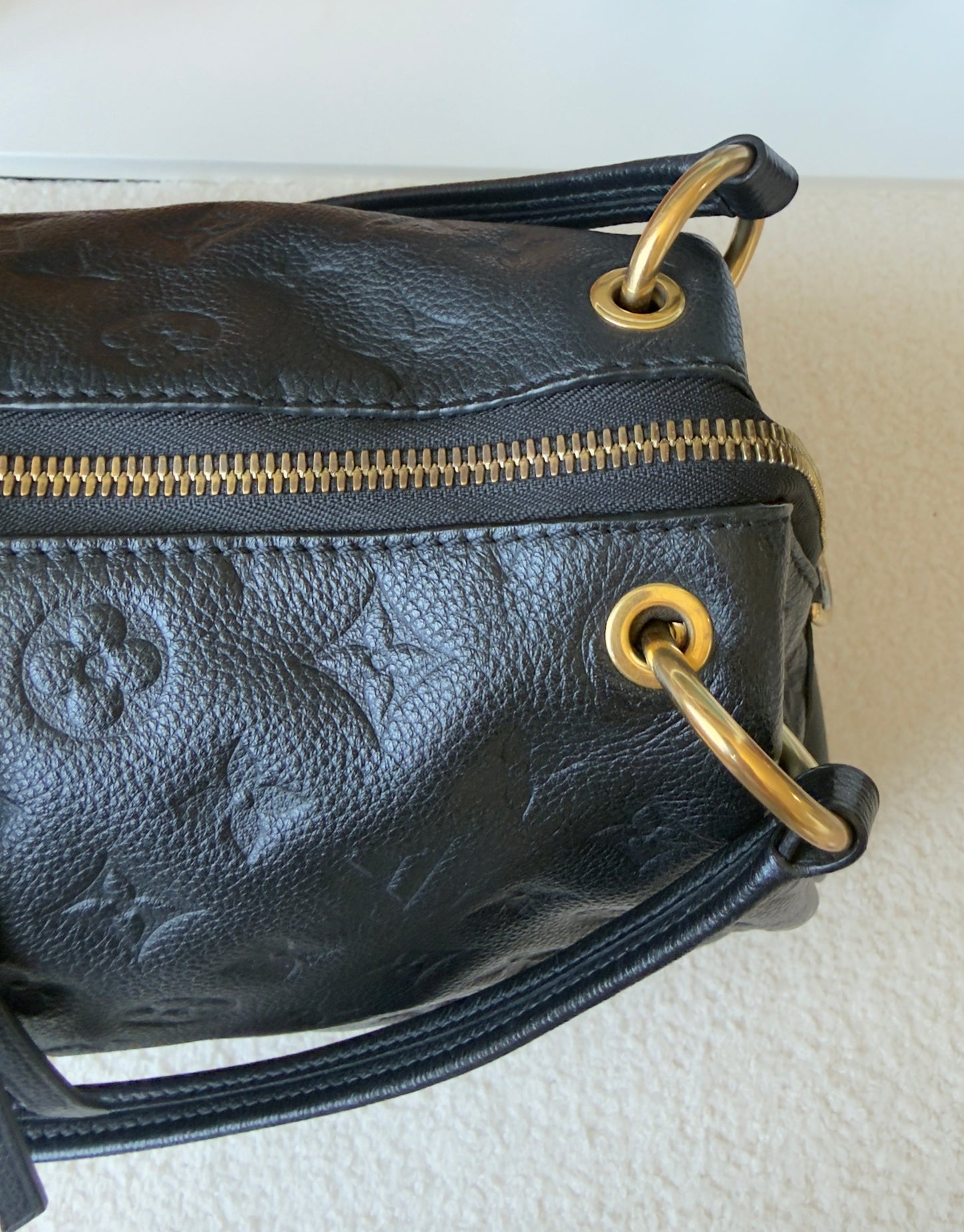 PONTHIEU PM NOIR/BLACK EMPREINTE BAG