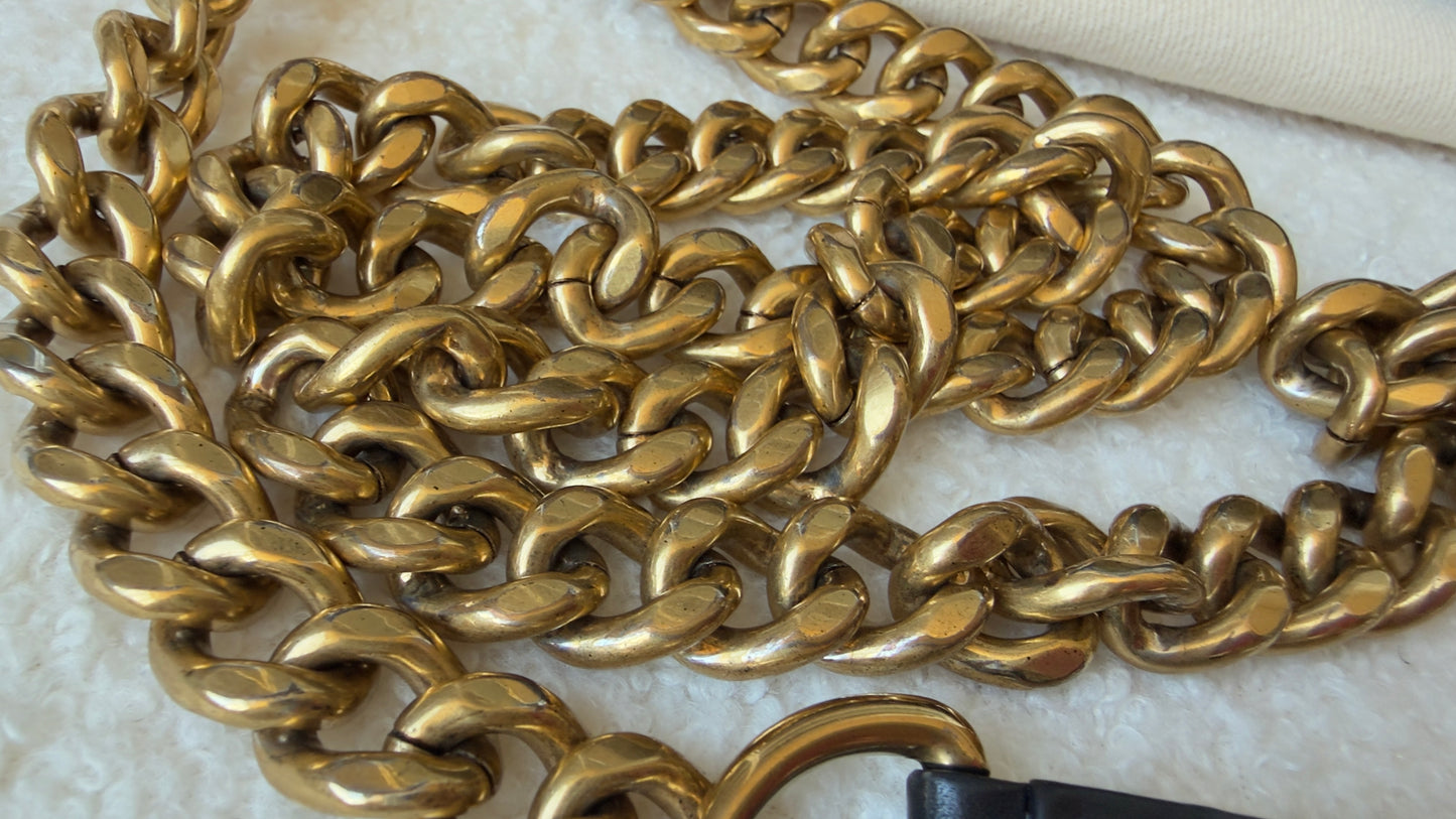 NEW WAVE Black Calfskin Chain PM