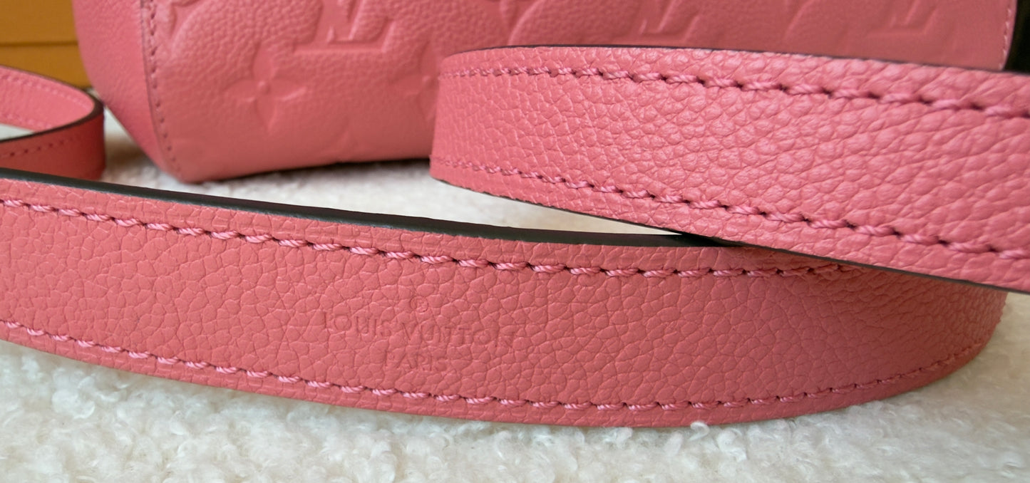 MONTAIGNE BB PINK CHERRY BLOSSOM MNG EMBOSSED CALFSKIN LEATHER