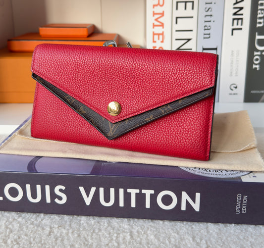 DOUBLE V RED/RUBIS CALFSKIN WALLET