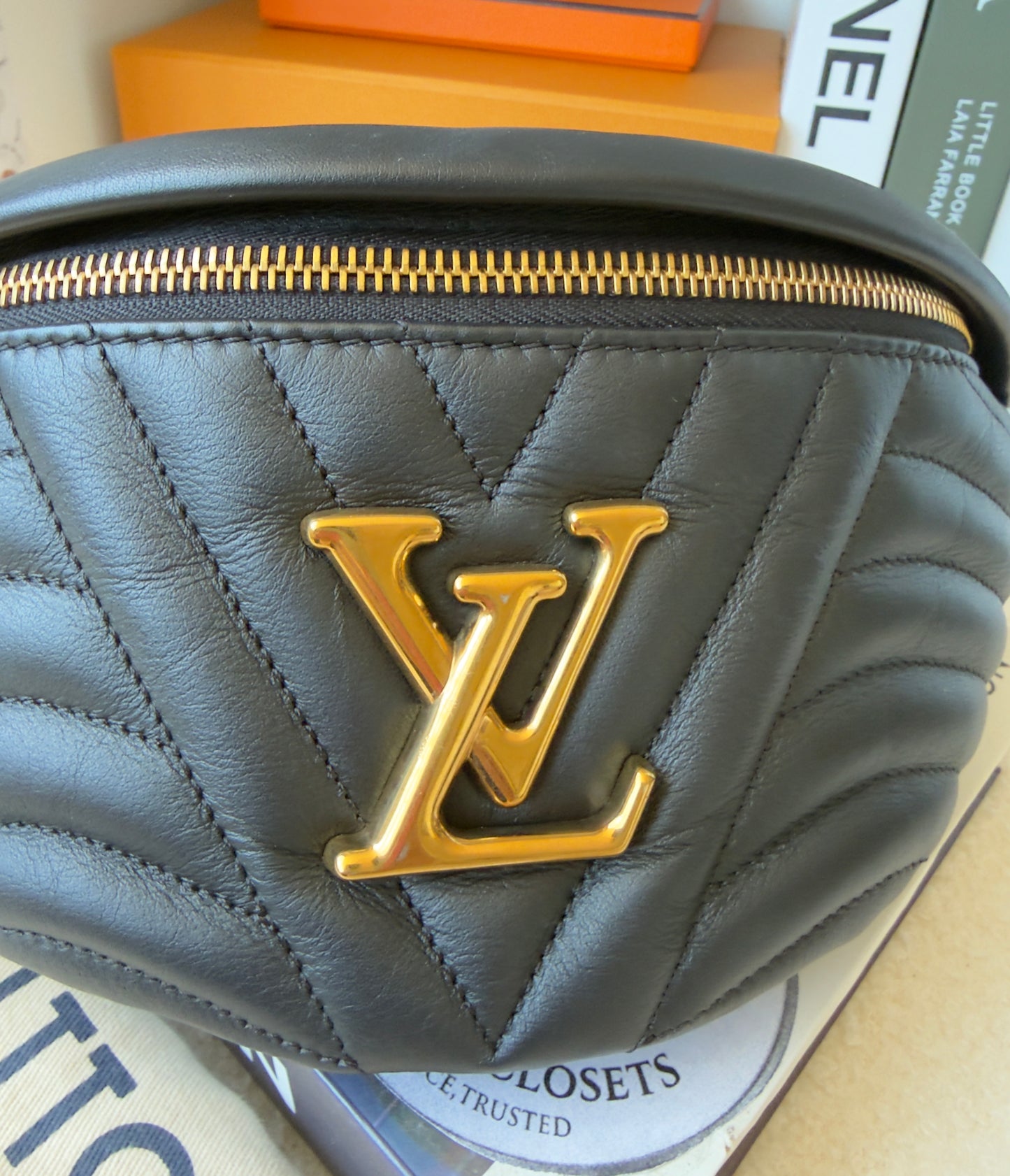 NEW WAVE BUMBAG BLACK CALFSKIN BAG