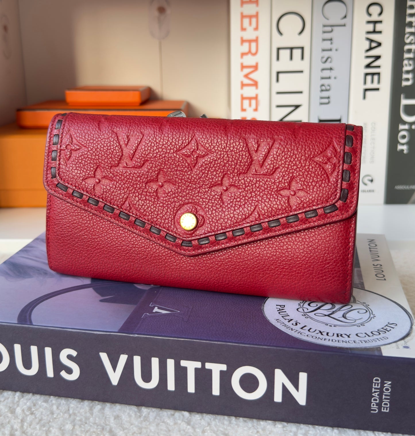 JUNOT BRAIDED RED EMPREINTE SARAH WALLET