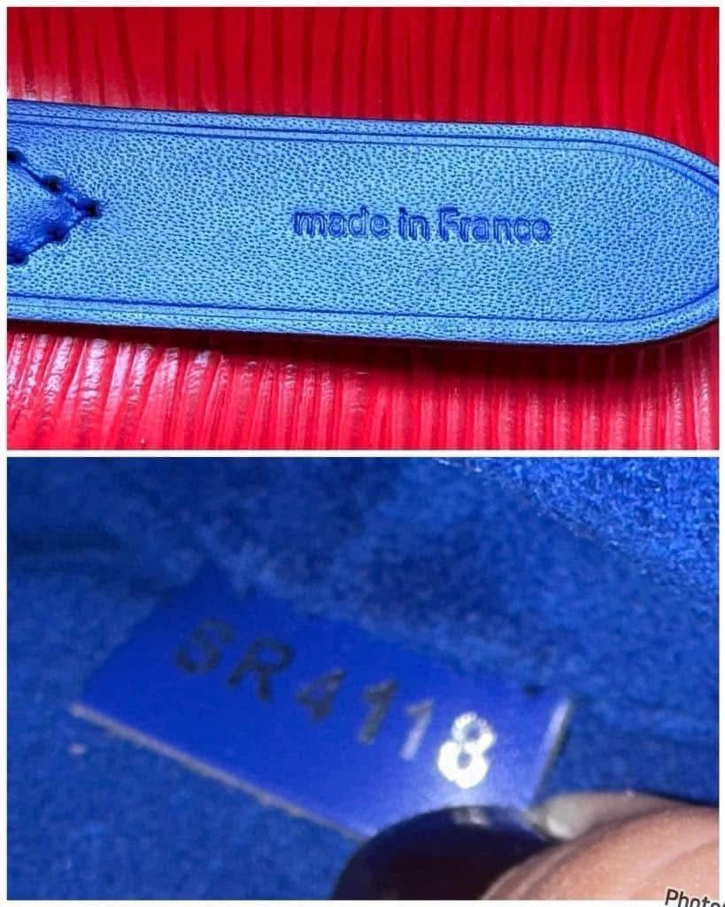NEONOE MM Red Blue Coquelicot Epi Leather Bag