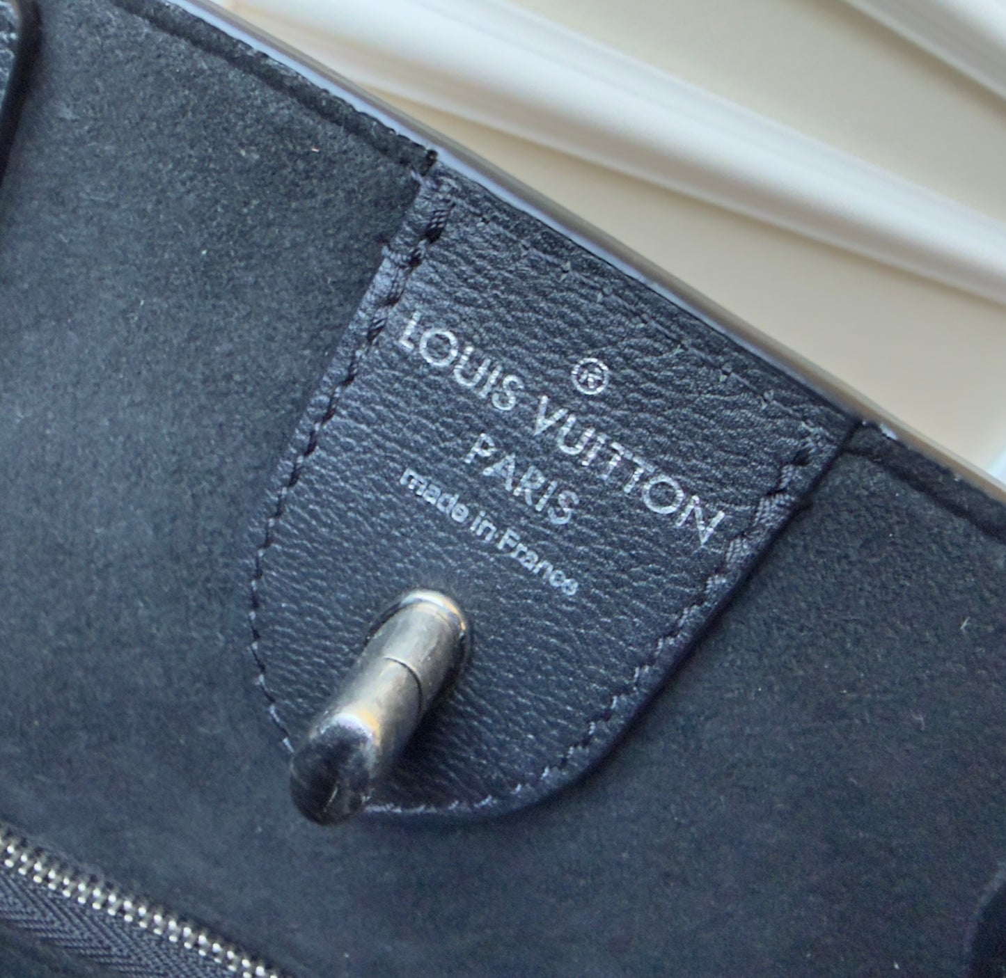 CALFSKIN LOCKME CABAS BLACK LEATHER TOTE BAG
