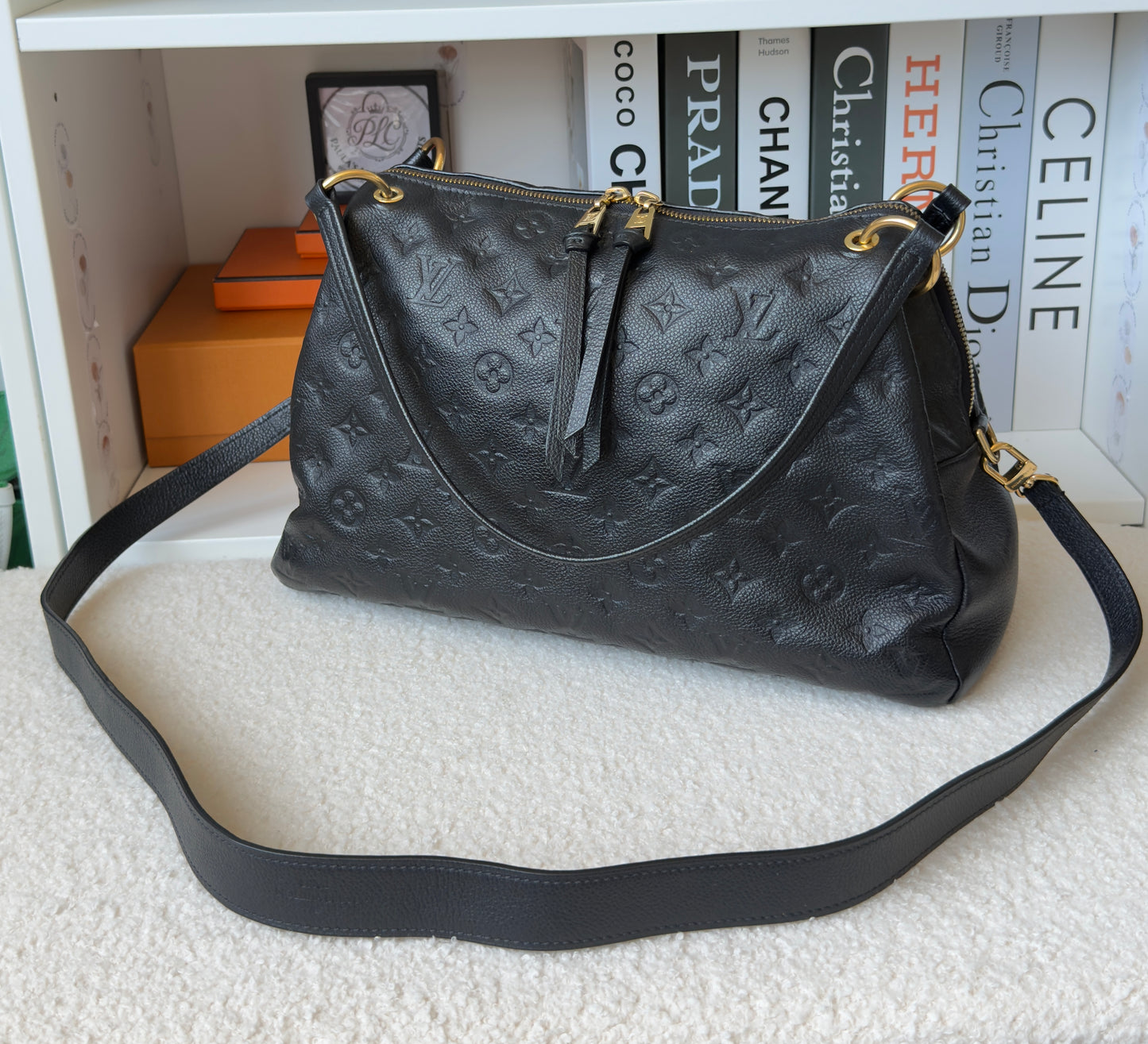 PONTHIEU PM NOIR/BLACK EMPREINTE BAG