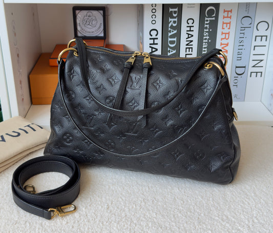PONTHIEU PM NOIR/BLACK EMPREINTE BAG