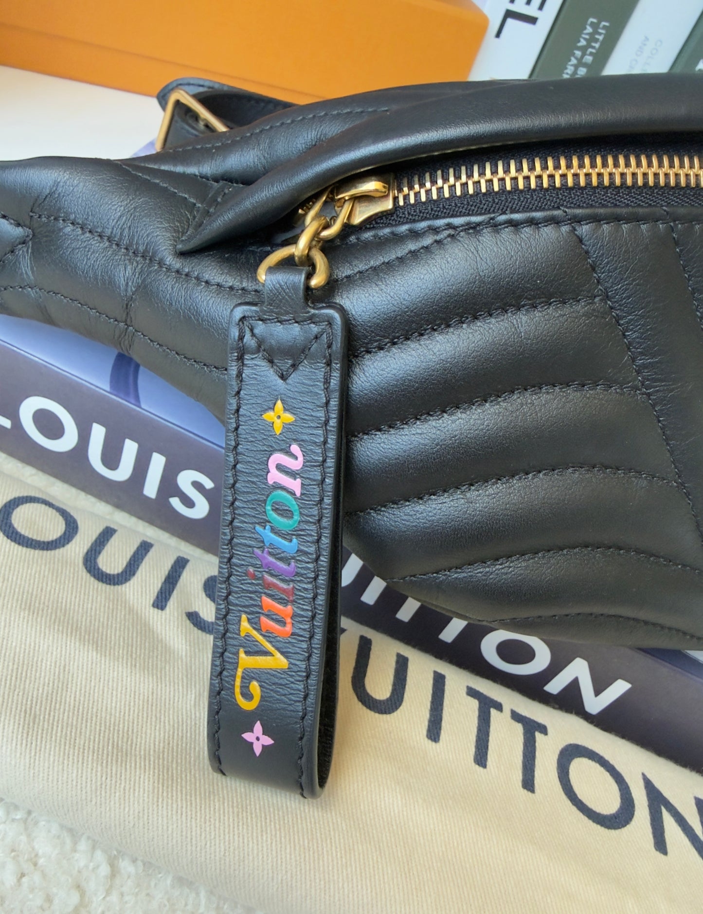 NEW WAVE BUMBAG BLACK CALFSKIN BAG