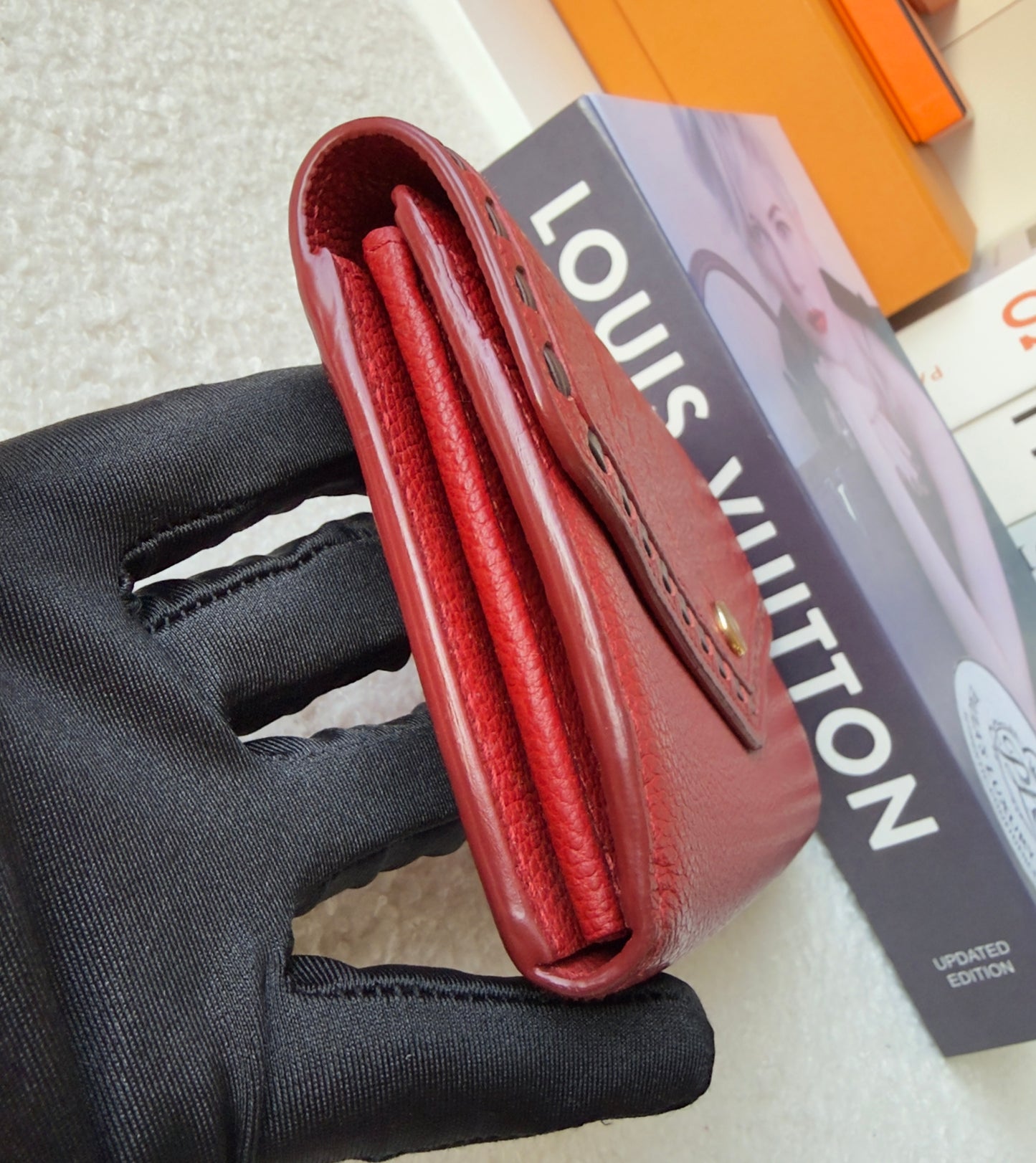 JUNOT BRAIDED RED EMPREINTE SARAH WALLET