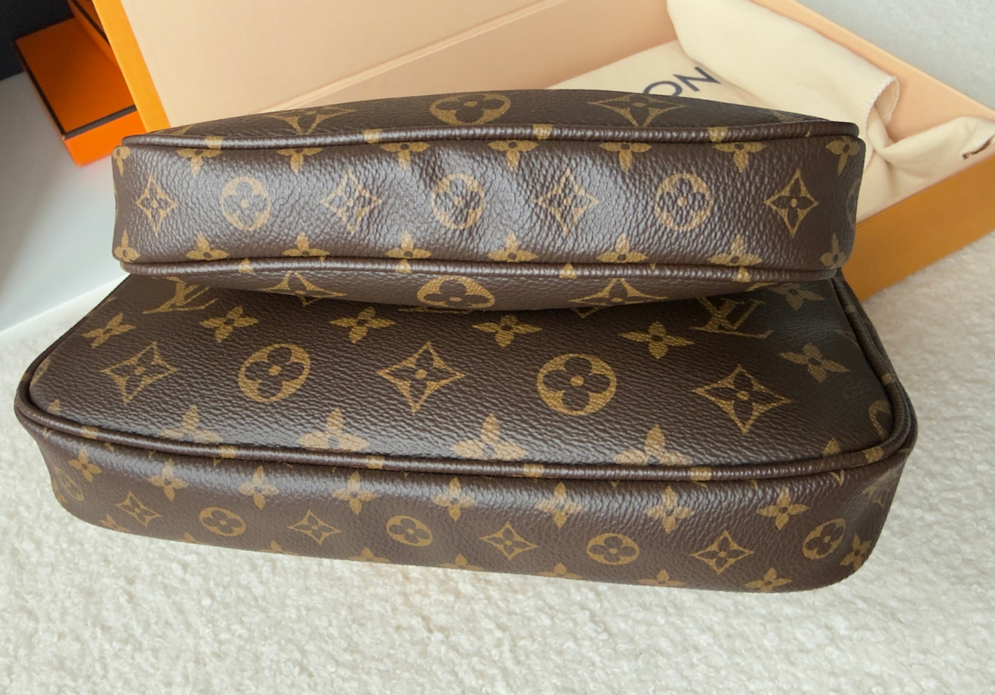 LIKE NEW MULTI POCHETTE ACCESSORIES KHAKI MONOGRAM