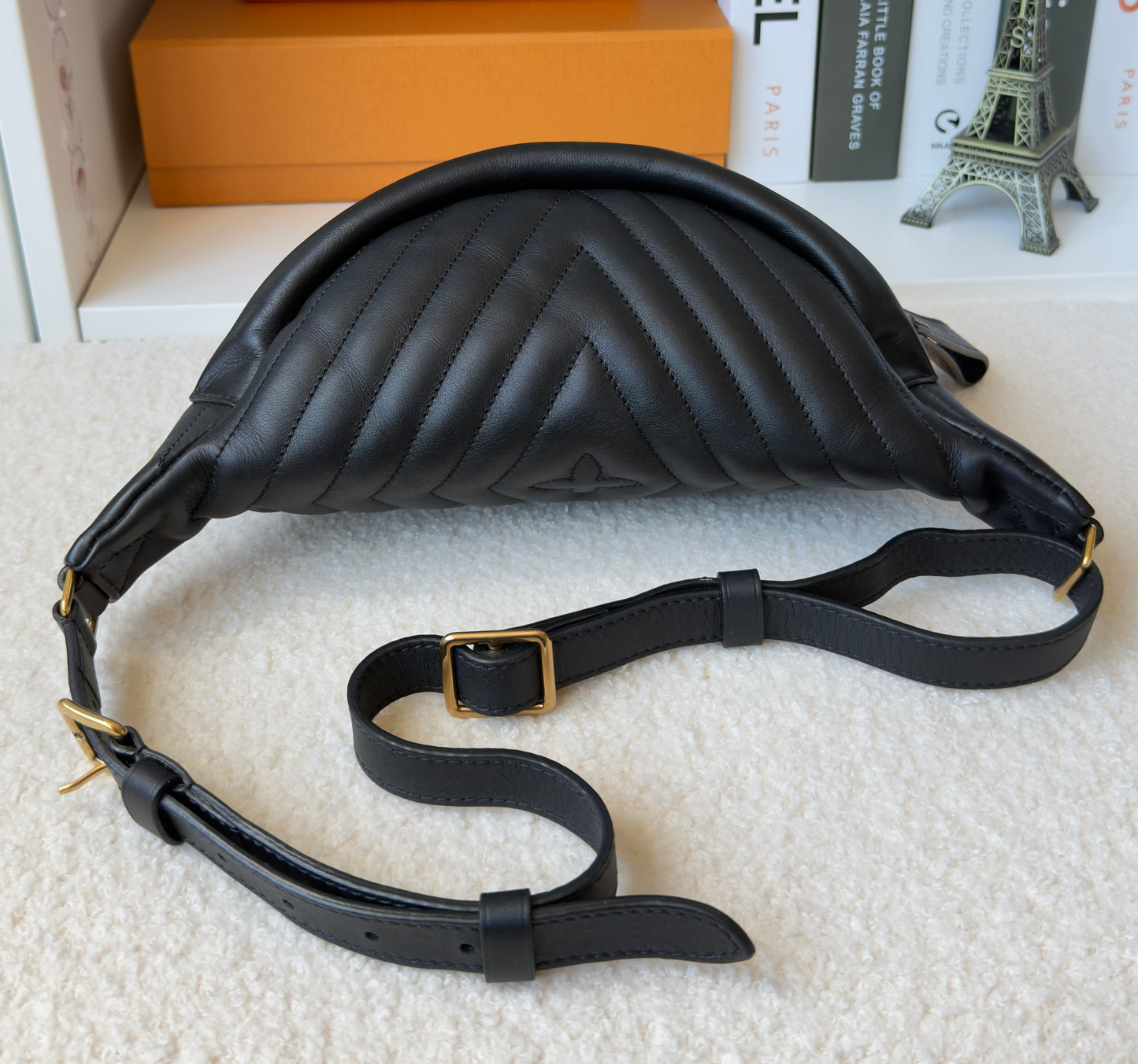 NEW WAVE BUMBAG BLACK CALFSKIN BAG