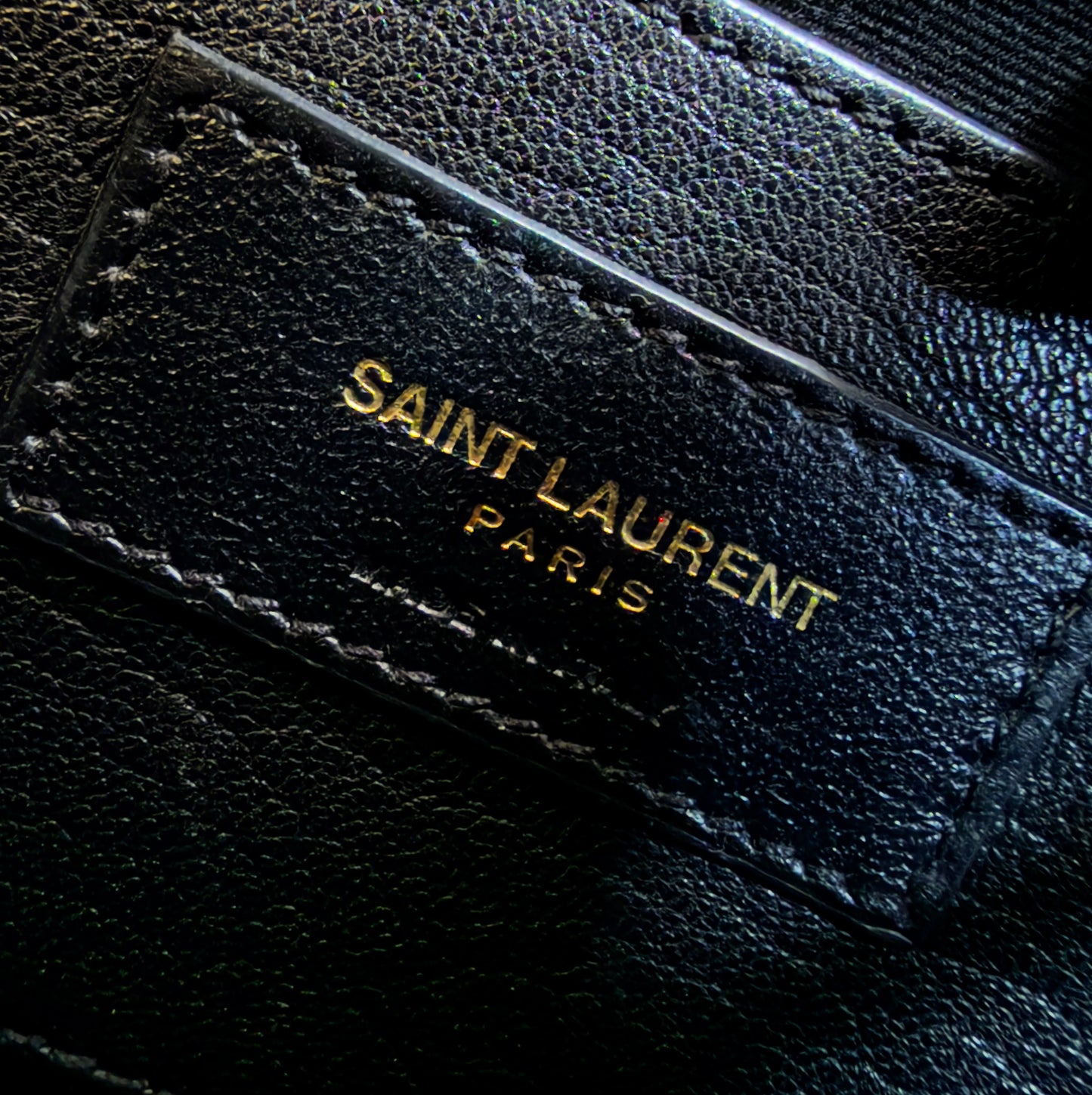 YSL SHEEPSKIN MATELASSE CHEVRON COLLEGE MEDIUM BLACK