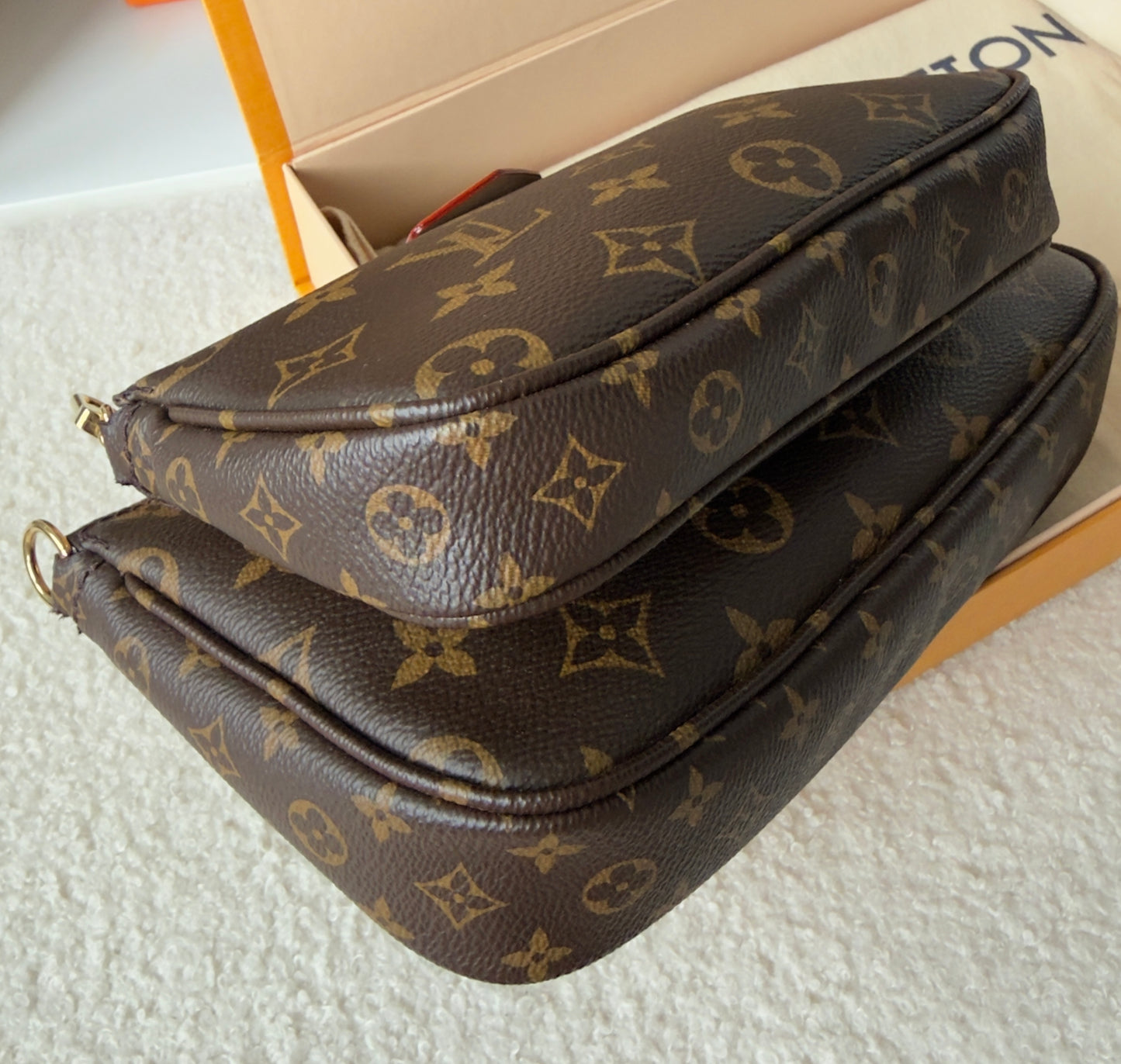 LIKE NEW MULTI POCHETTE ACCESSORIES KHAKI MONOGRAM
