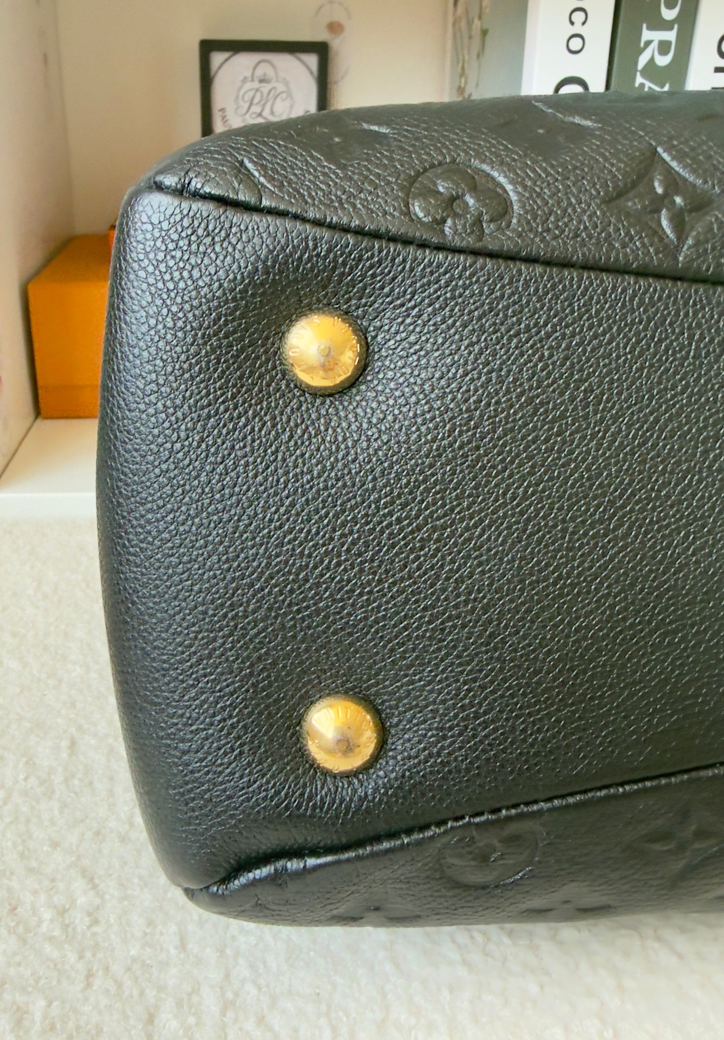 PONTHIEU PM NOIR/BLACK EMPREINTE BAG