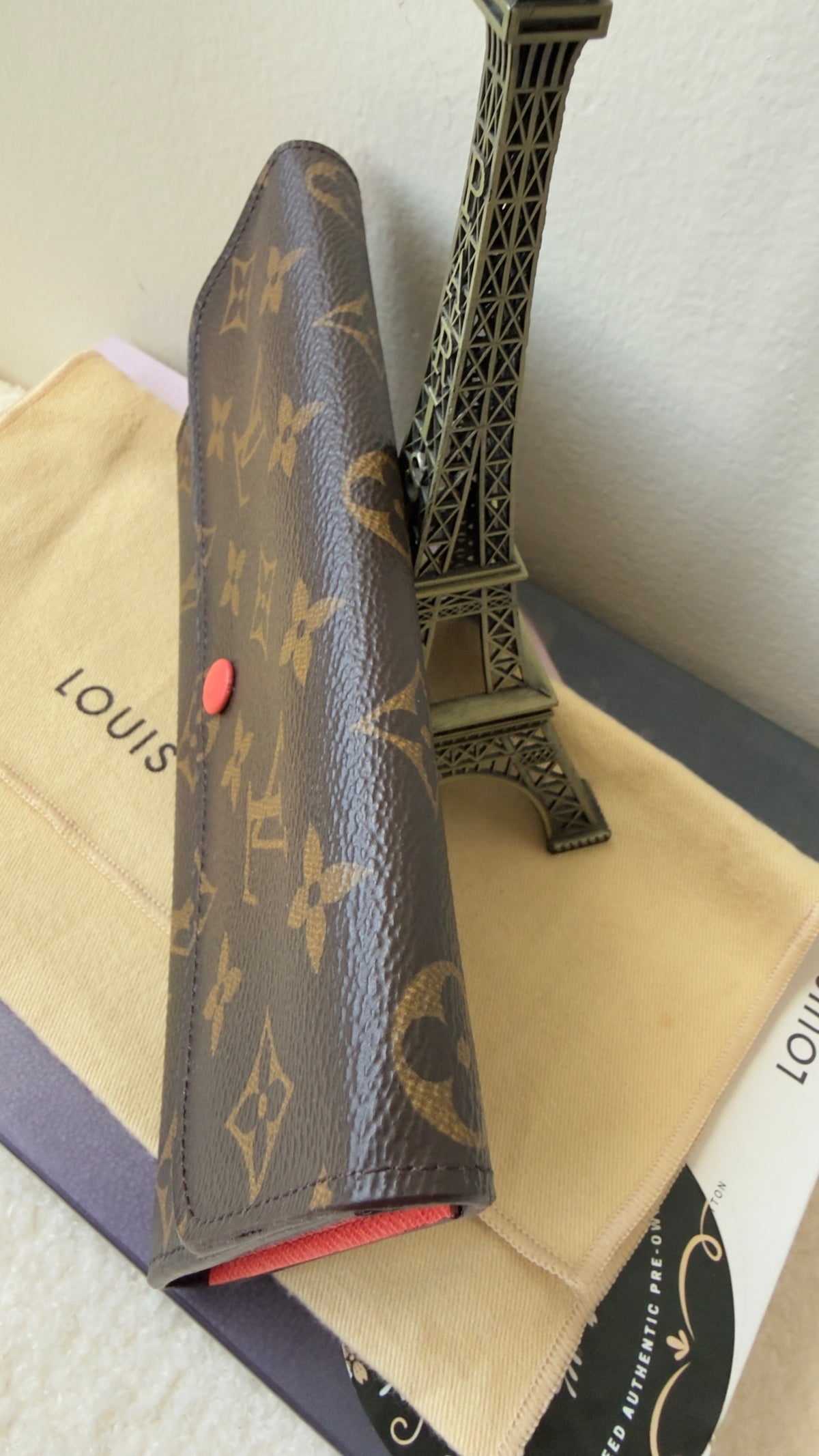 EMILLE MONOGRAM POPPY WALLET